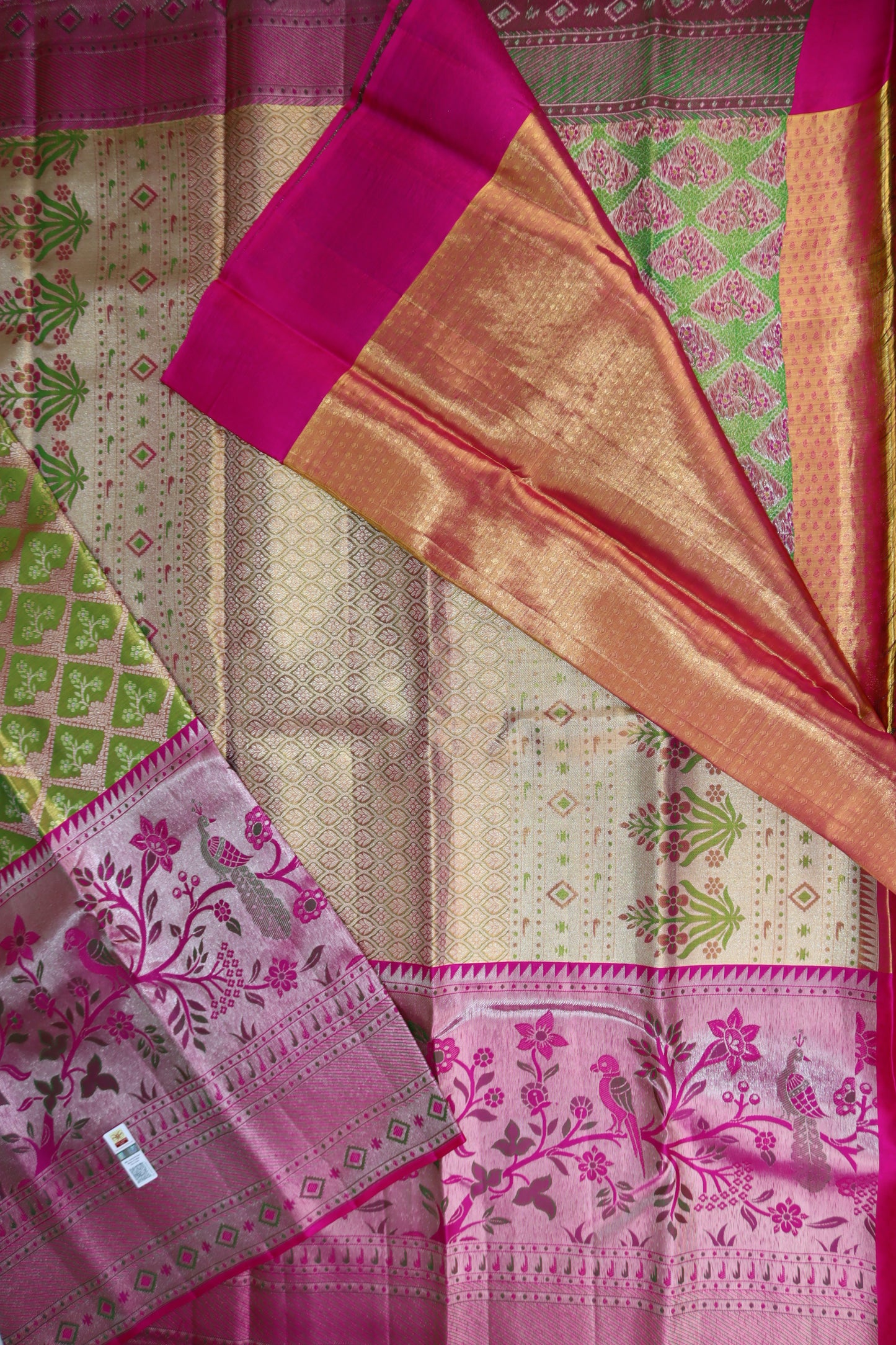 Classy Green Kanchipuram Silk Saree From Weavers and Best on Online