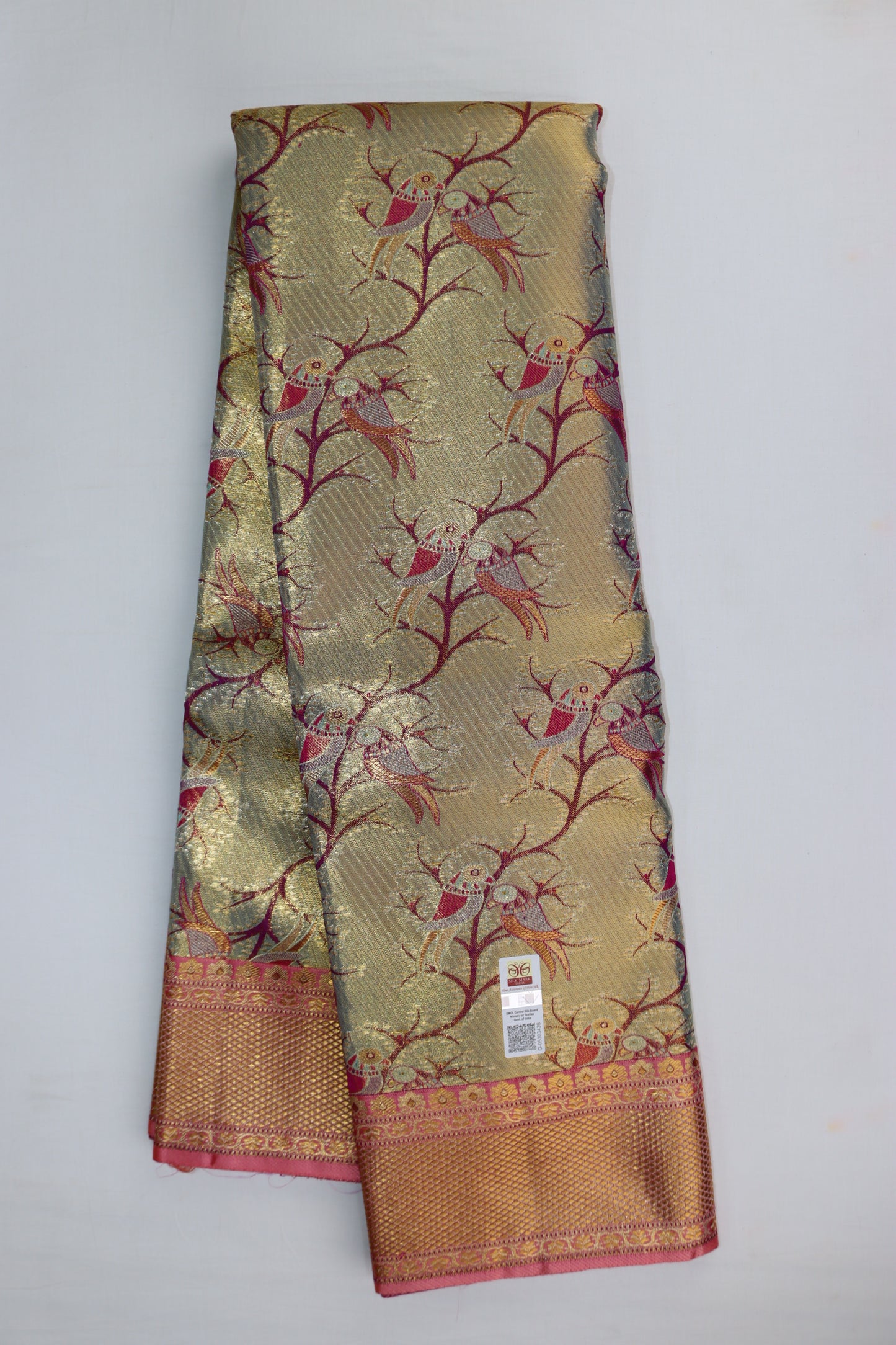 Traditional Multi-color Kanchipuram Silk Saree From Weavers and Best on Online