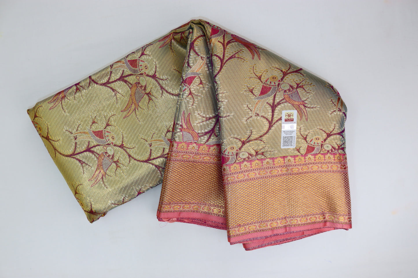 Traditional Multi-color Kanchipuram Silk Saree From Weavers and Best on Online