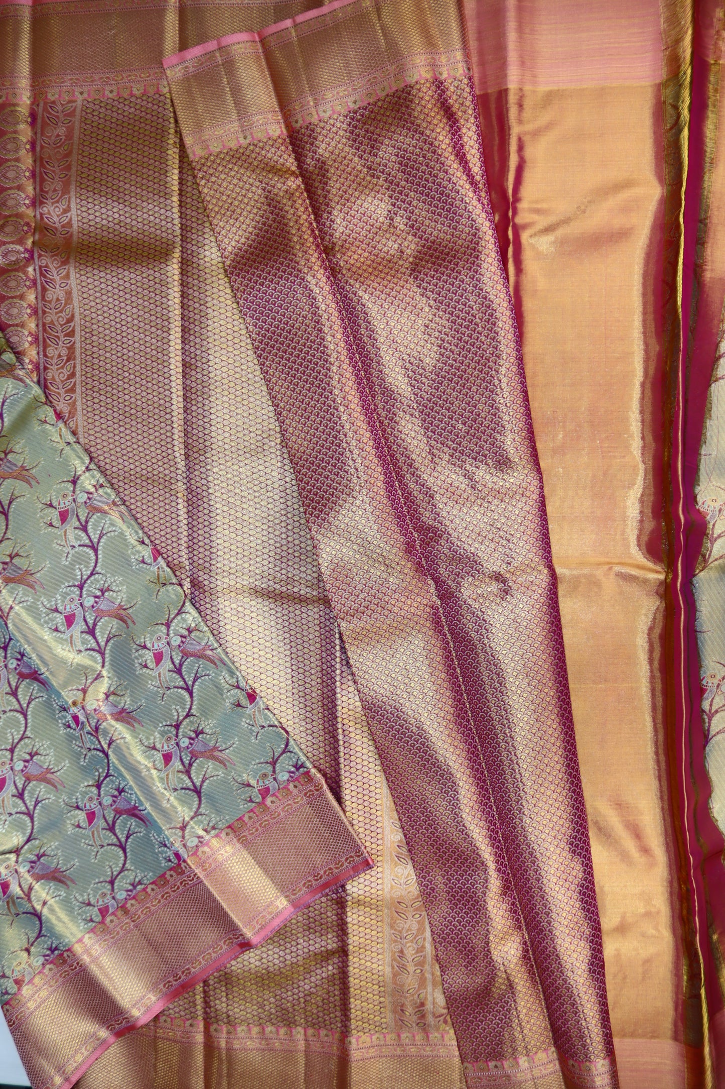 Traditional Multi-color Kanchipuram Silk Saree From Weavers and Best on Online