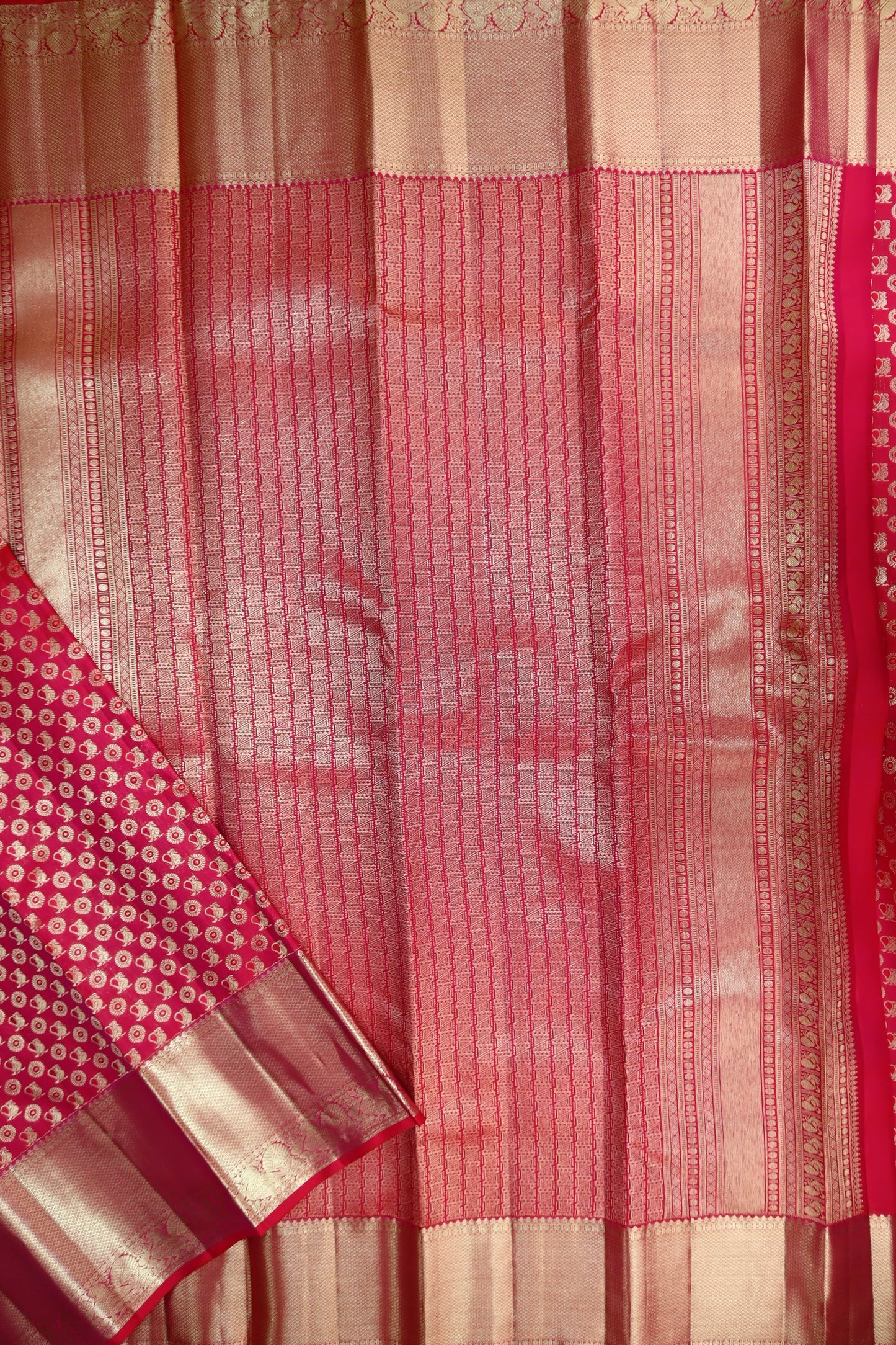 Royal Dark Pink Kanjipuram Saree From Weavers and Best on Online