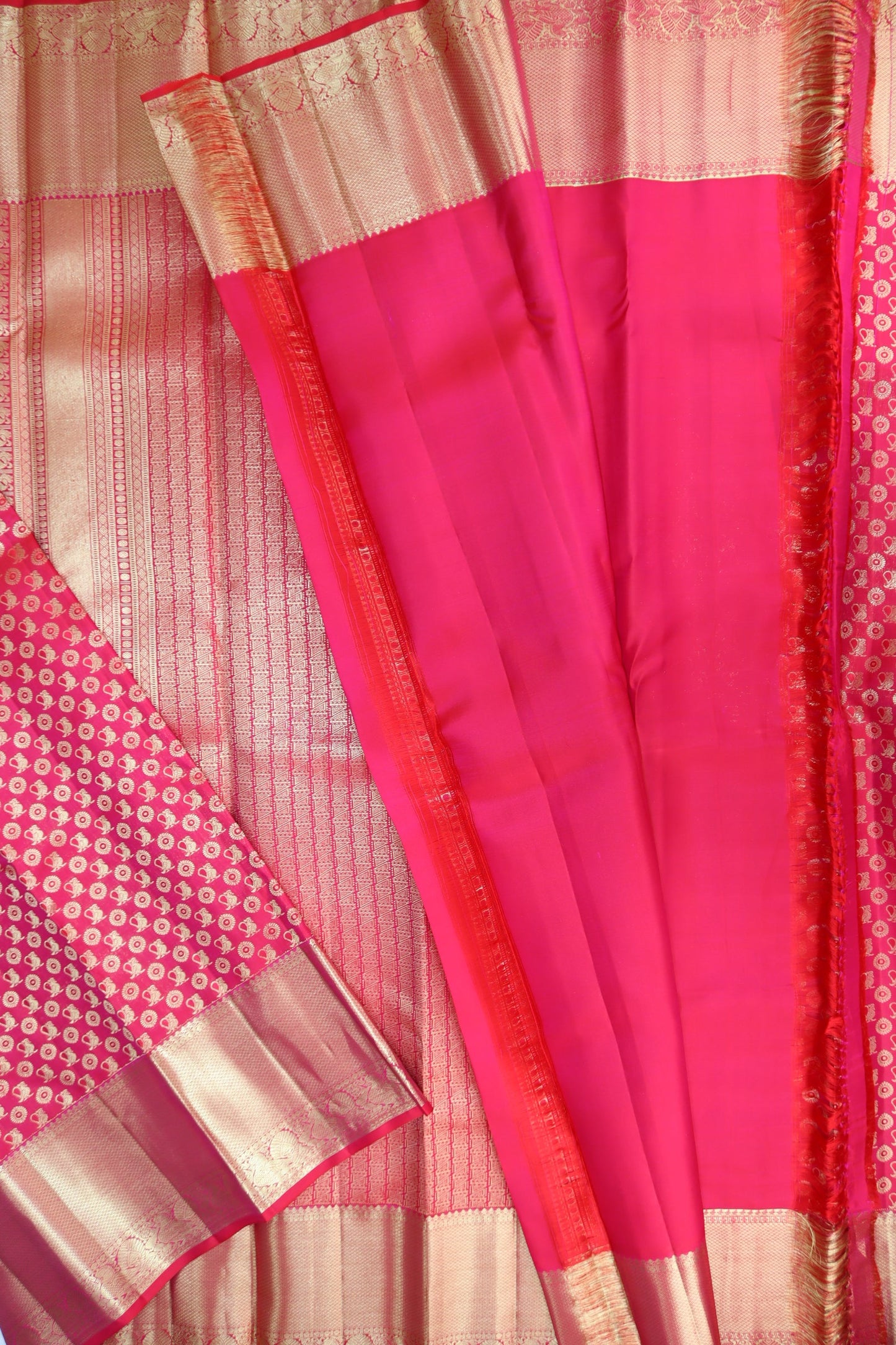 Royal Dark Pink Kanjipuram Saree From Weavers and Best on Online