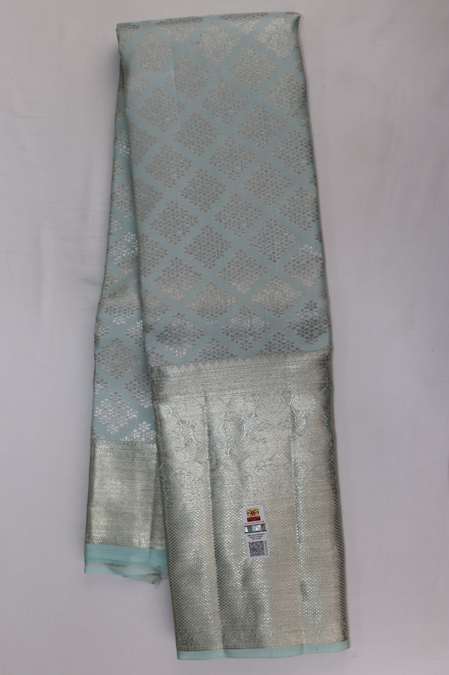 Exotic Light Blue Kachipuram Silk saree From Weavers and Best on Online