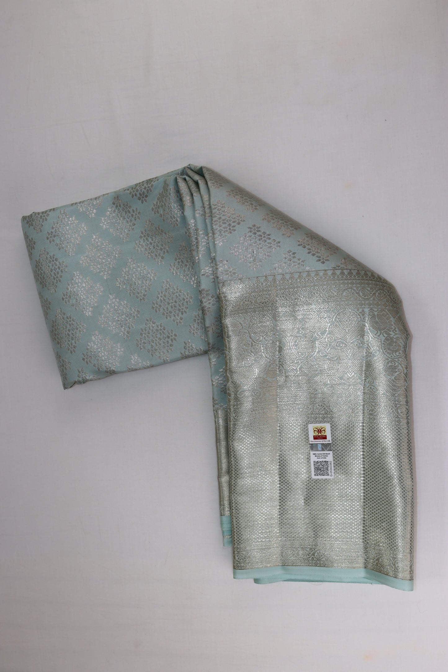 Exotic Light Blue Kachipuram Silk saree From Weavers and Best on Online