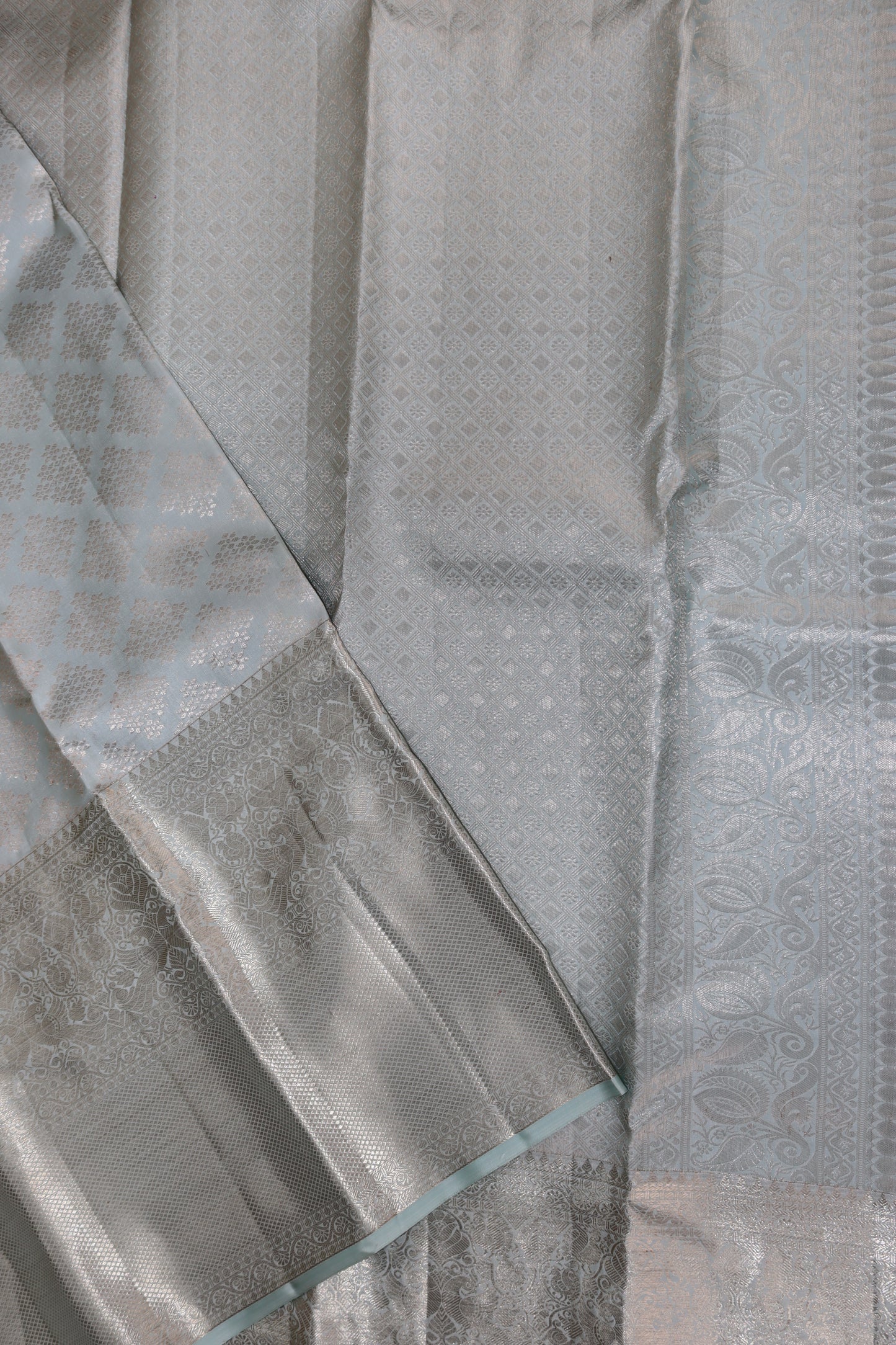 Exotic Light Blue Kachipuram Silk saree From Weavers and Best on Online