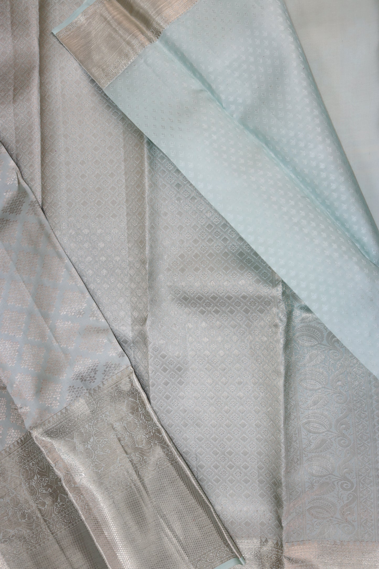 Exotic Light Blue Kachipuram Silk saree From Weavers and Best on Online