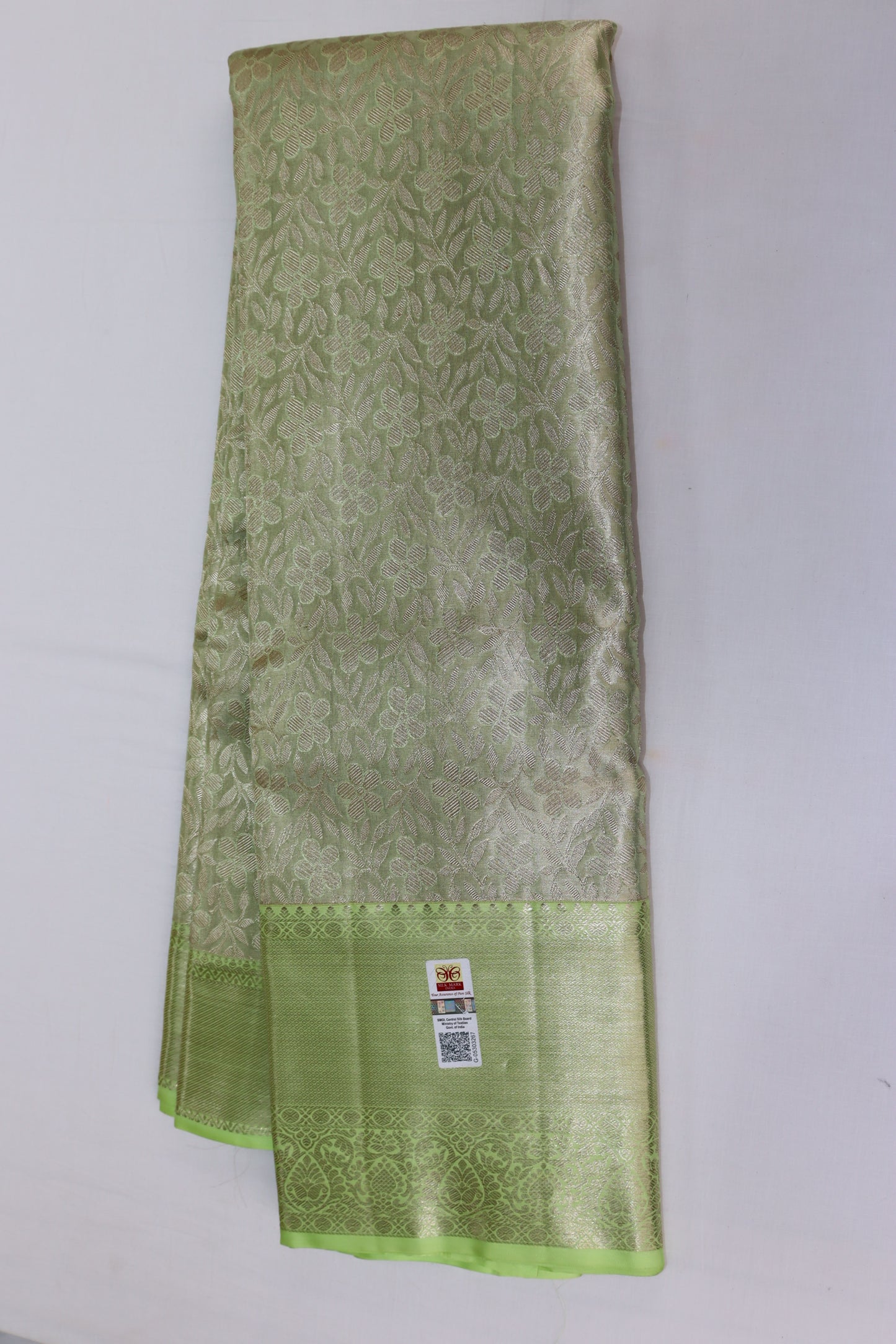 Timeless Lime Green Kanchipuram Silk saree From Weavers and Best on Online
