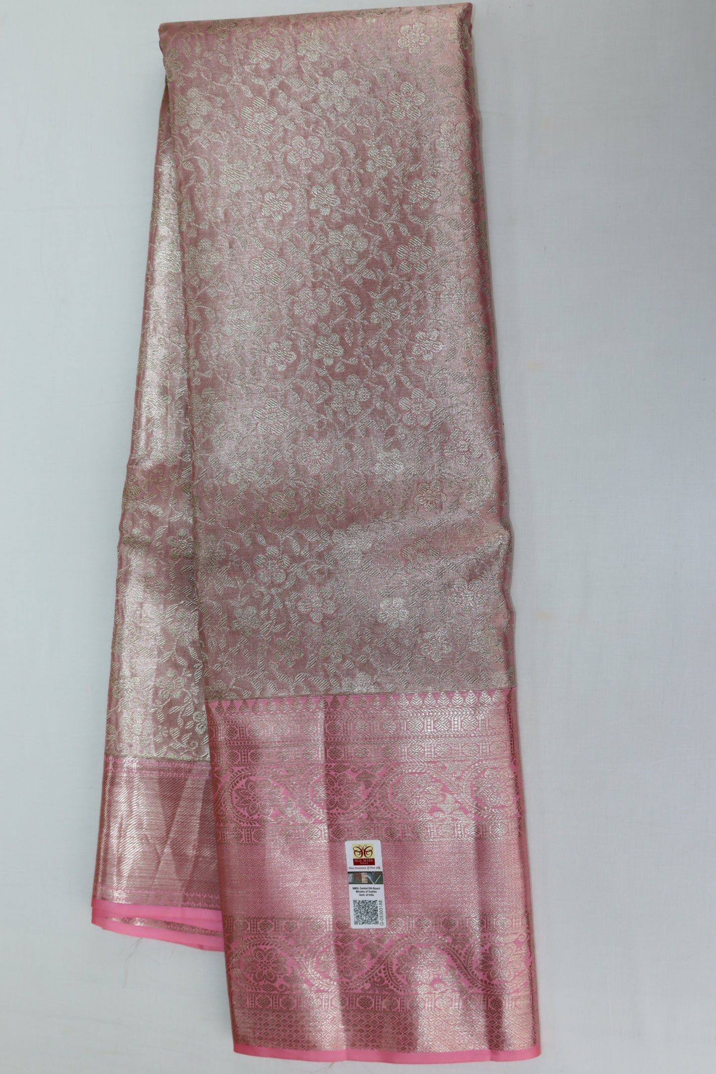 Exotic Baby Pink Kanchipuram Silk saree From Weavers and Best on Online