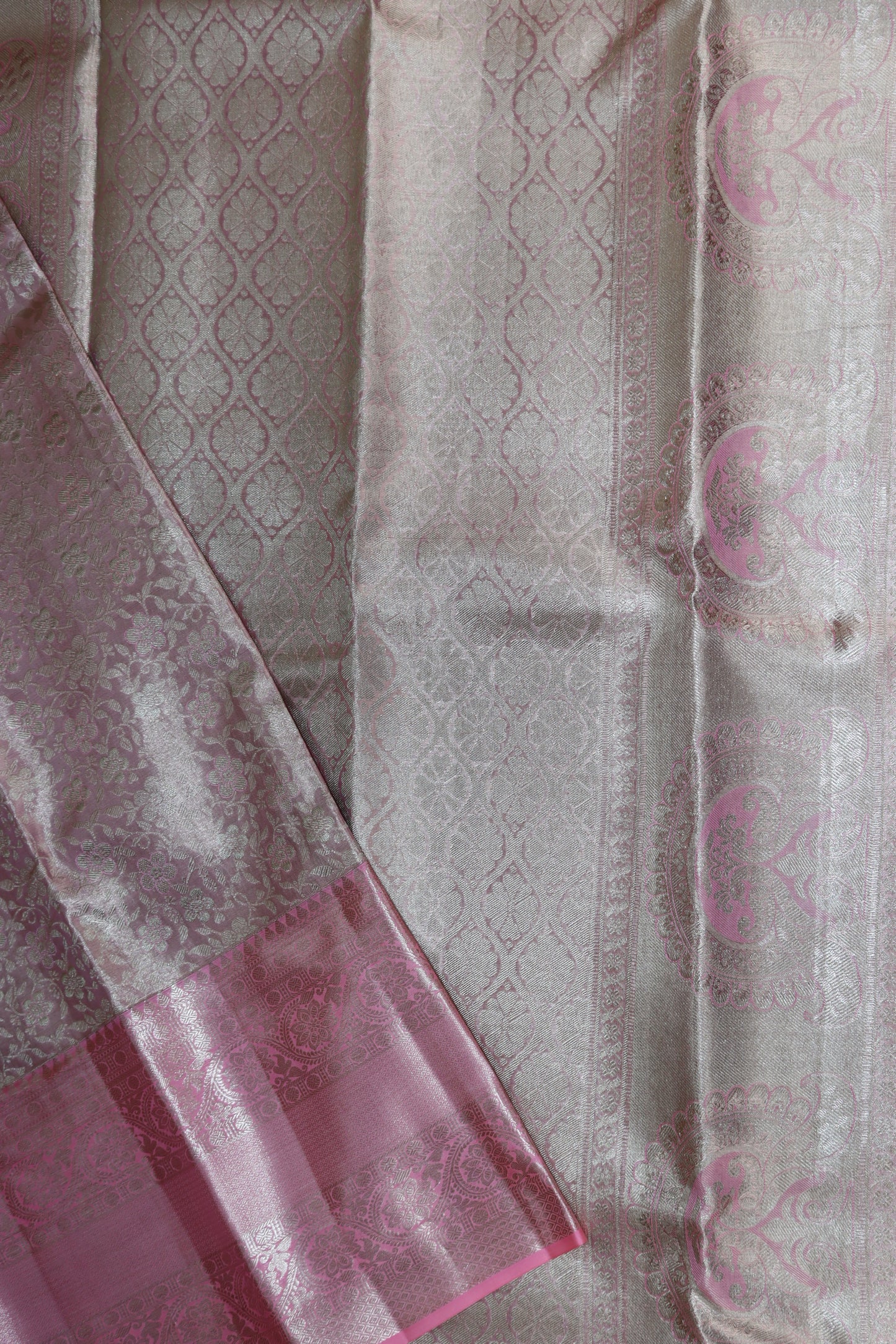 Exotic Baby Pink Kanchipuram Silk saree From Weavers and Best on Online
