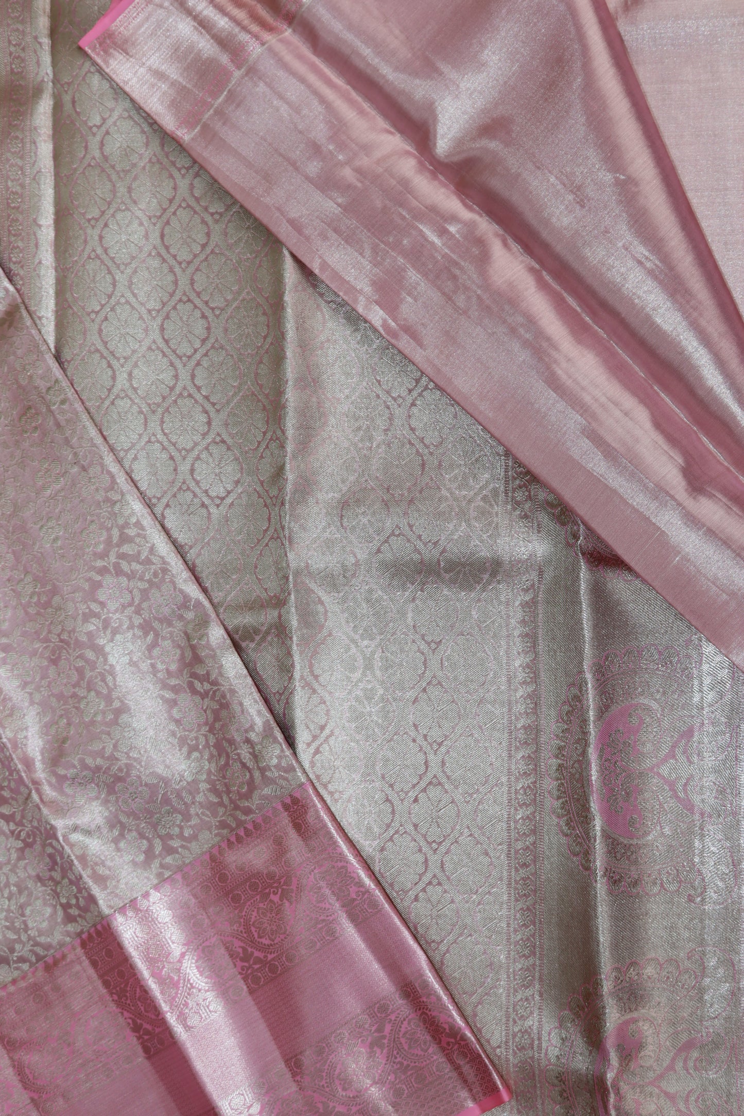 Exotic Baby Pink Kanchipuram Silk saree From Weavers and Best on Online