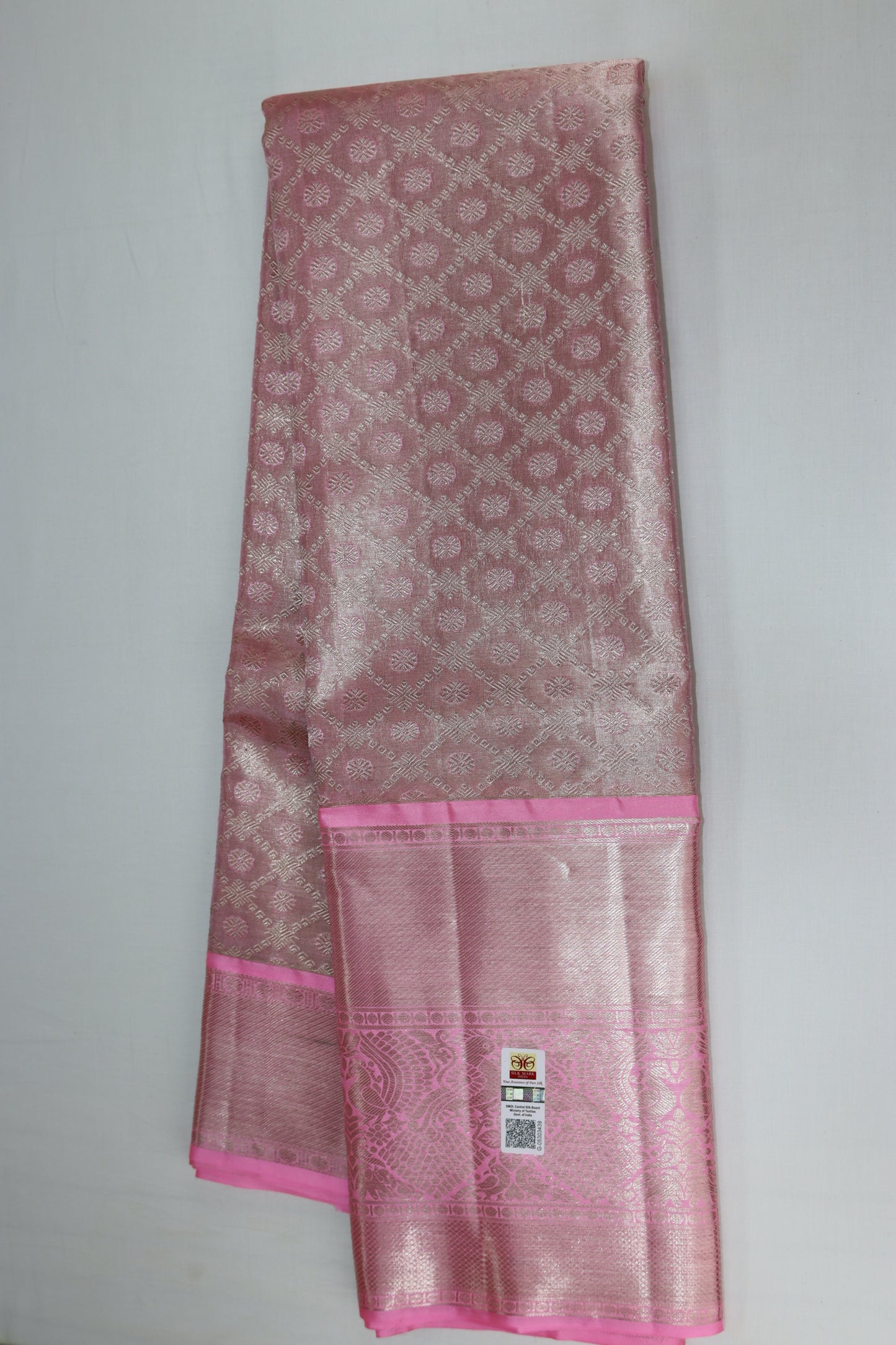 Classy Pastel Pink Kanchipuram Silk Saree From Weavers and Best on Online