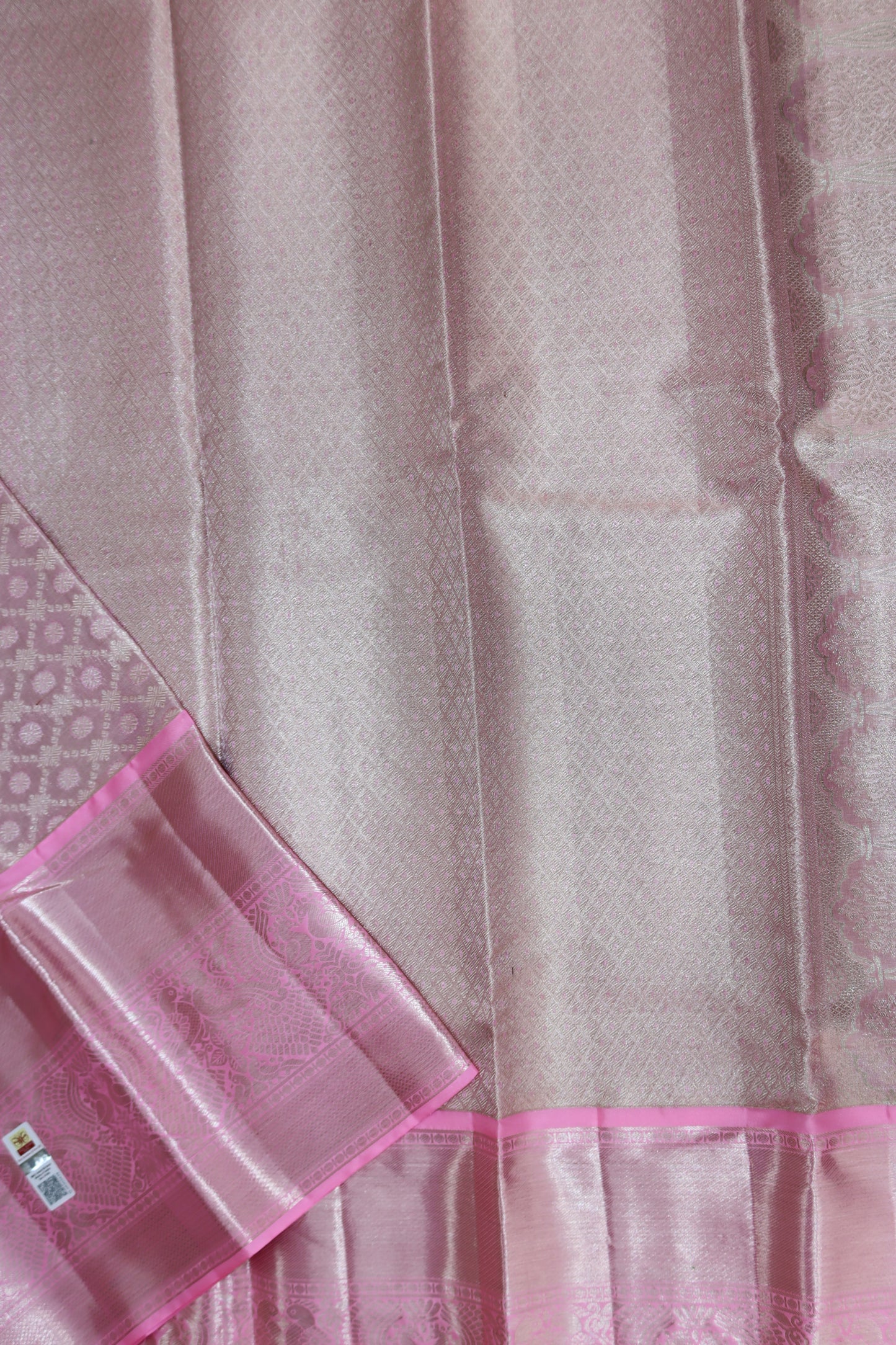 Classy Pastel Pink Kanchipuram Silk Saree From Weavers and Best on Online