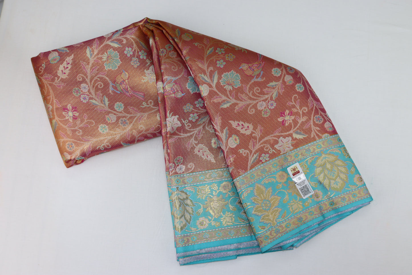 Classy Multi-color Kanchipuram Silk Saree From Weavers and Best on Online