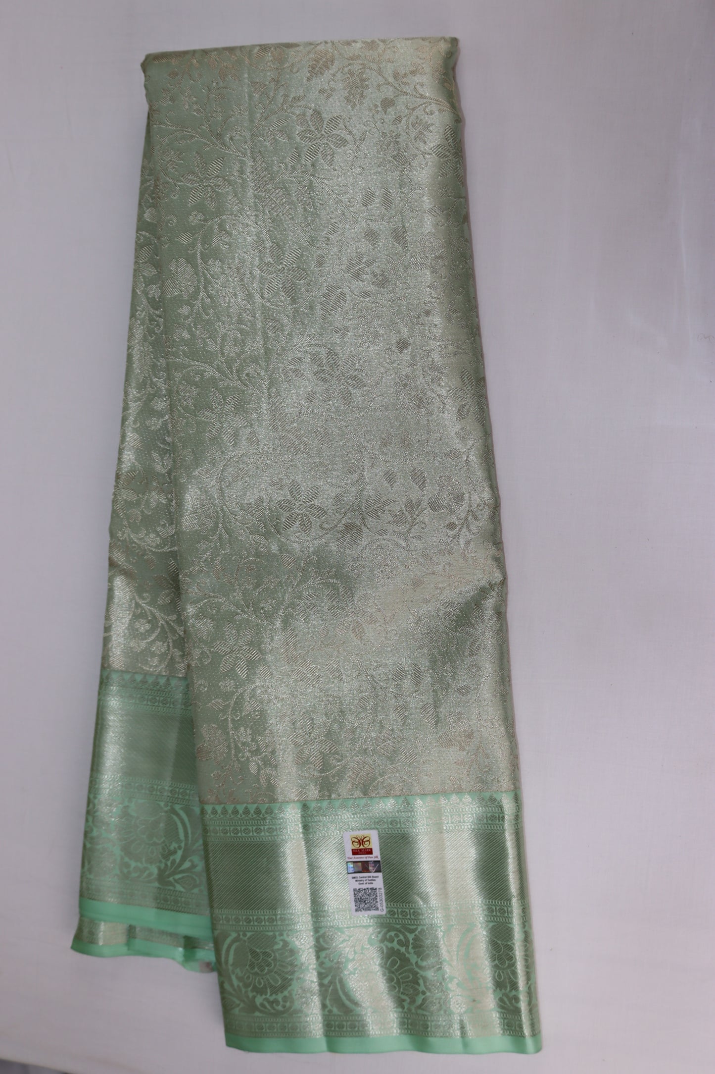 Classy Mint Green Kanchipuram Silk saree From Weavers and Best on Online
