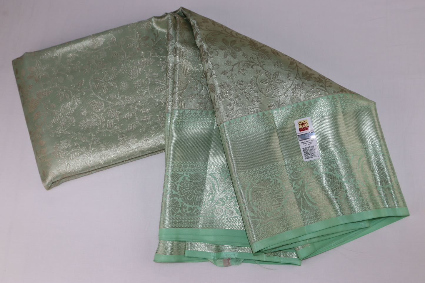 Classy Mint Green Kanchipuram Silk saree From Weavers and Best on Online