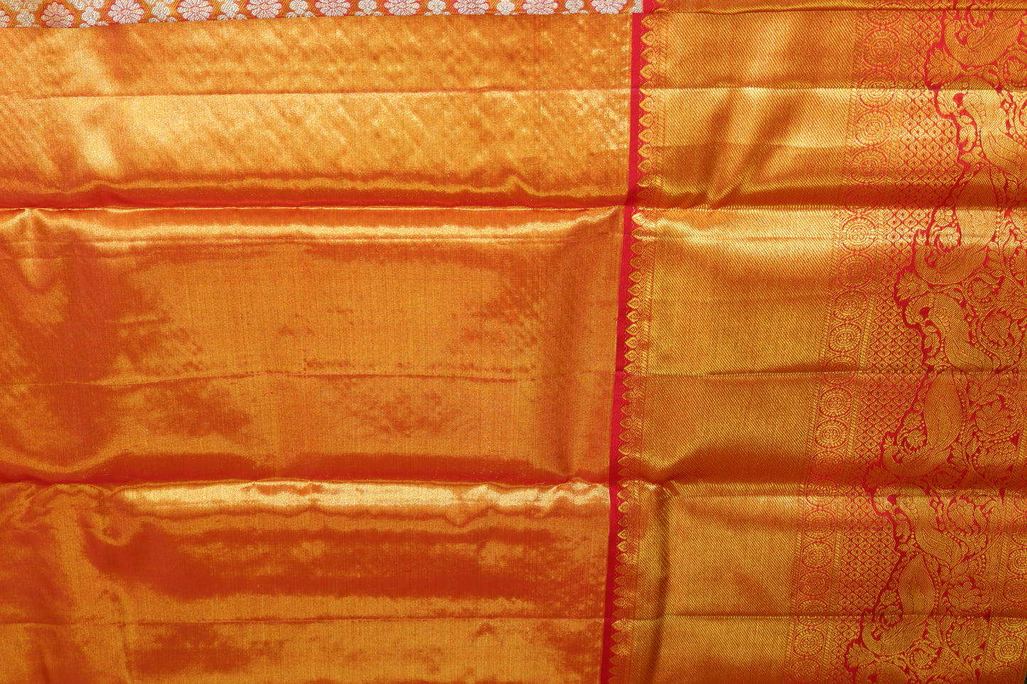 Rich Goldish Orange Kanchipuram Silk saree From Weavers and Best on Online