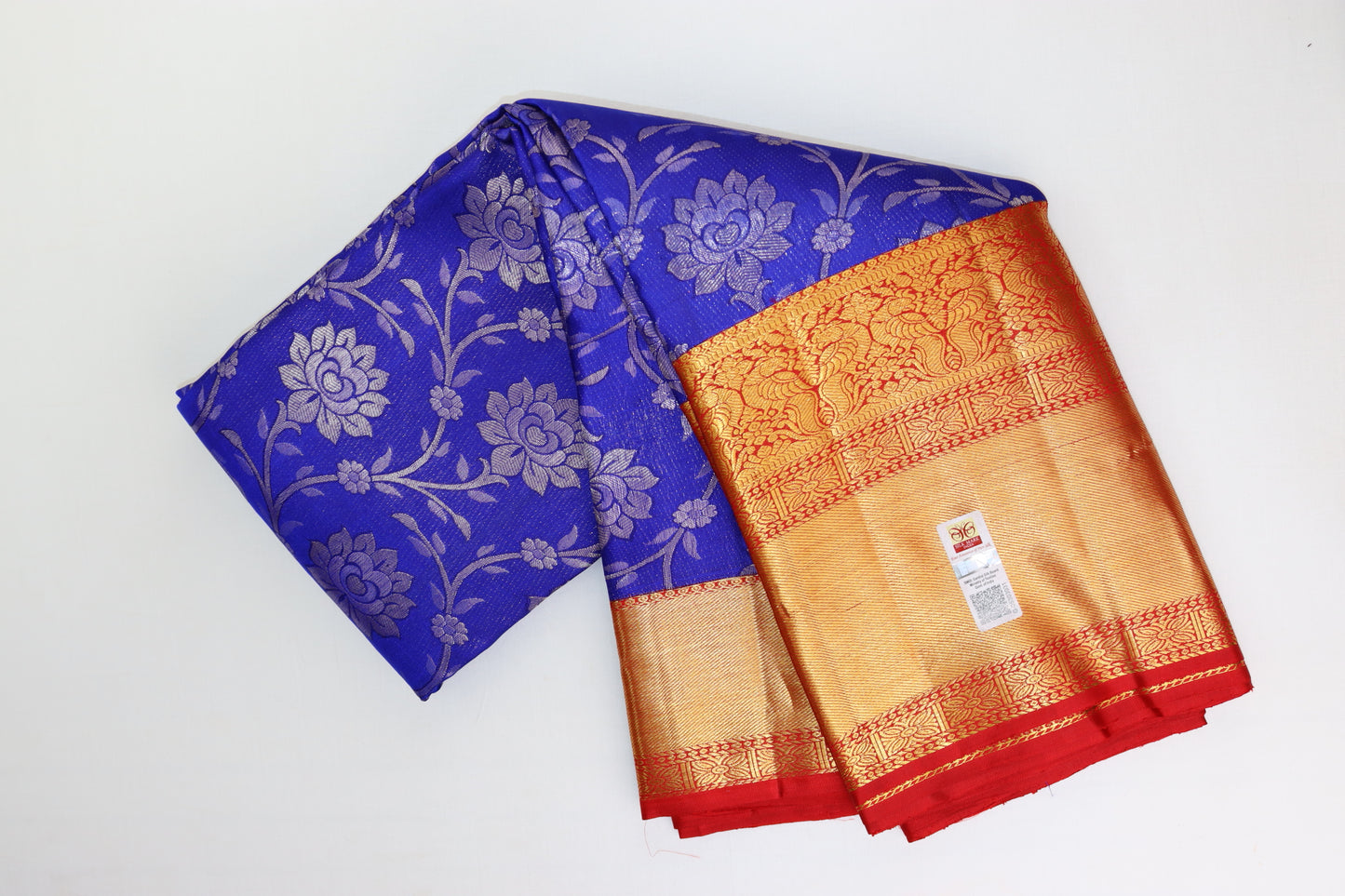 Traditional Blue Kanchipuram Silk saree From Weavers and Best on Online