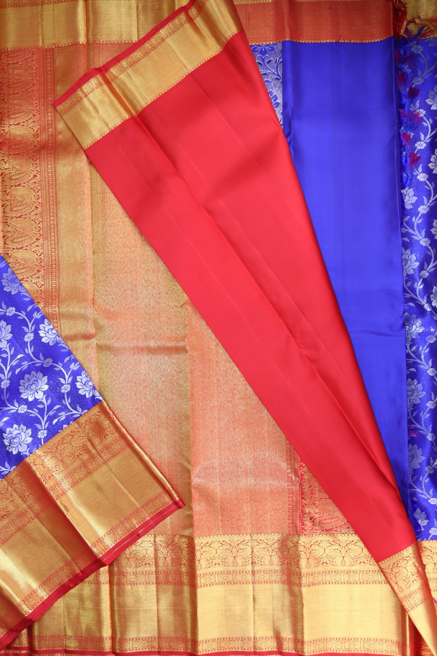 Traditional Blue Kanchipuram Silk saree From Weavers and Best on Online