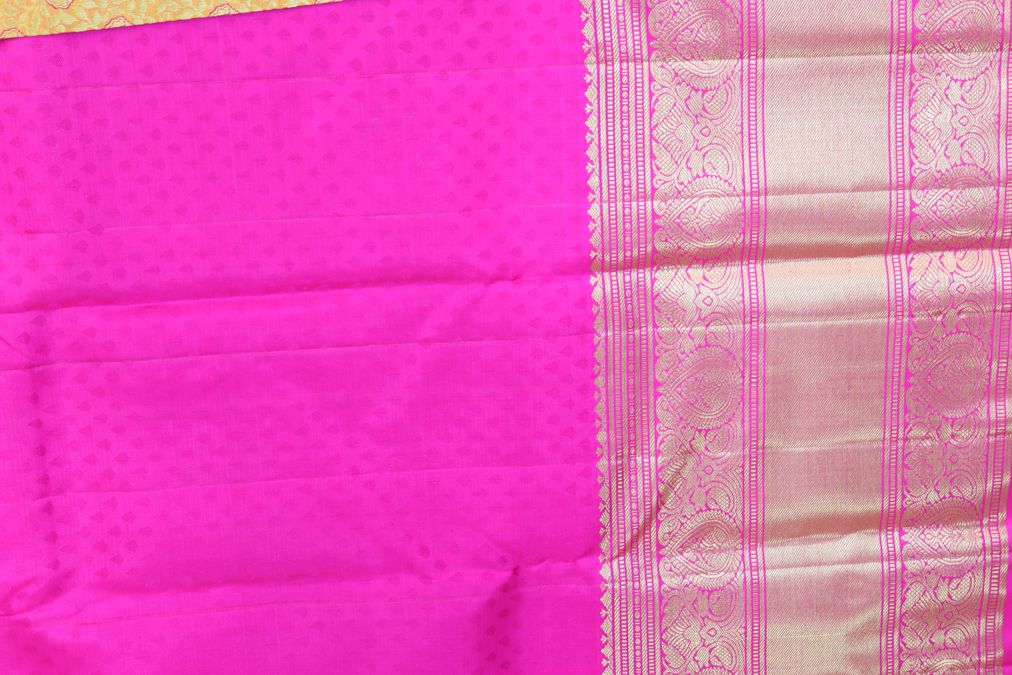 Fine Goldish Yellow Kanchipuram Silk Saree From Weavers and Best on Online