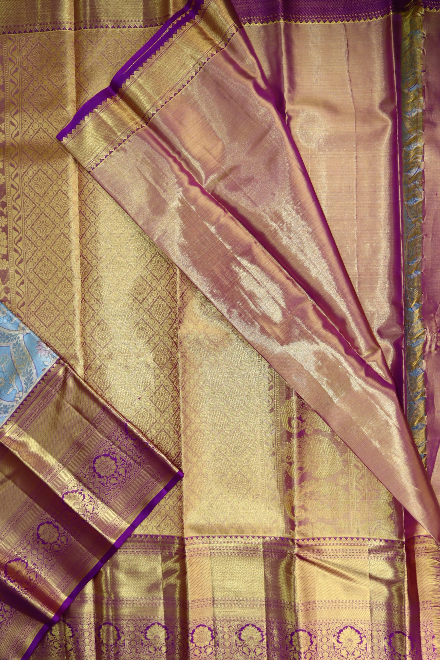 Beautifull Grey Kanchipuram Silk Saree From Weavers and Best on Online