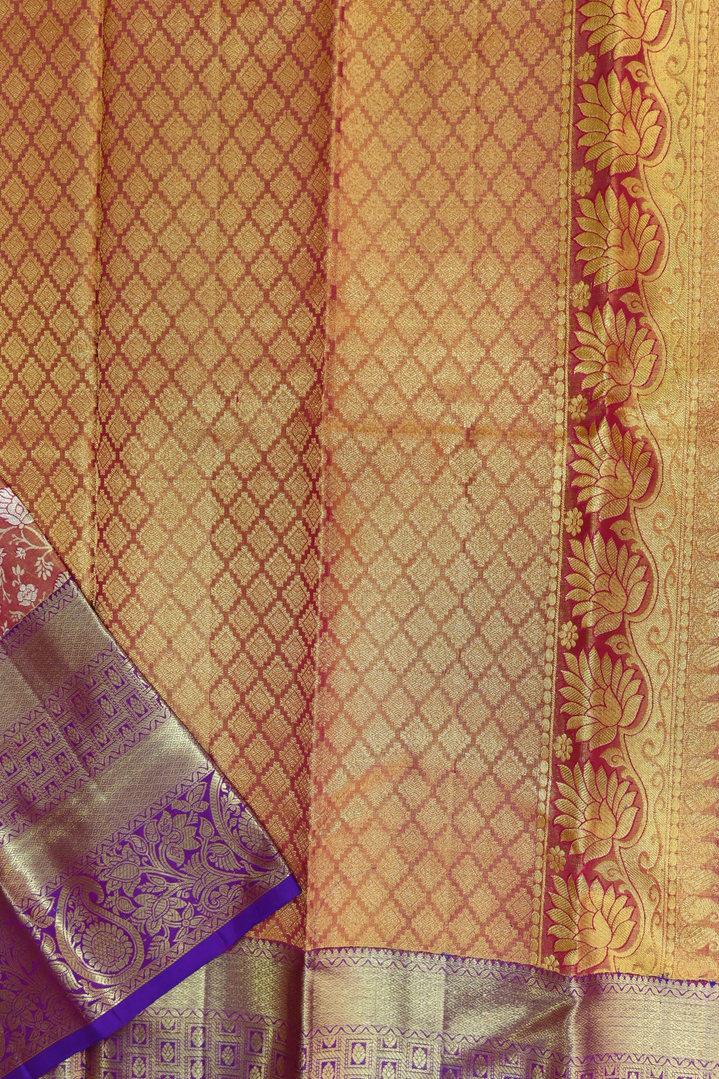 Graceful Marron Kanchipuram Silk Saree From Weavers and Best on Online