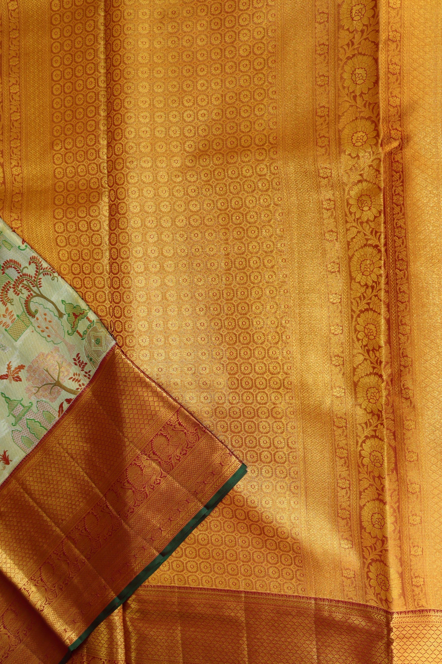 Rich Pista Green Kanchipuram Silk Saree From Weavers and Best on Online