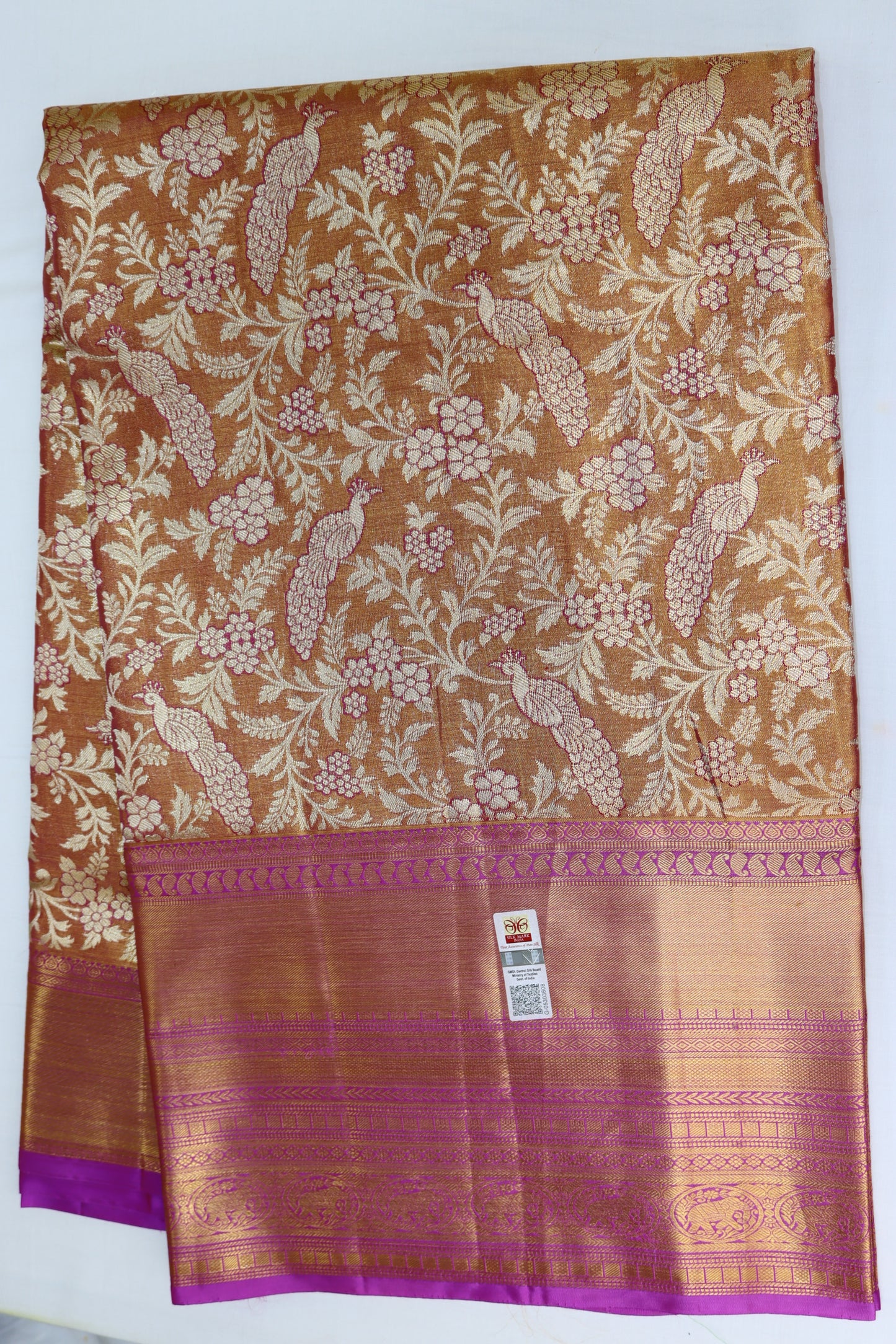 Trendy Brown Kachipuram Silk saree From Weavers and Best on Online