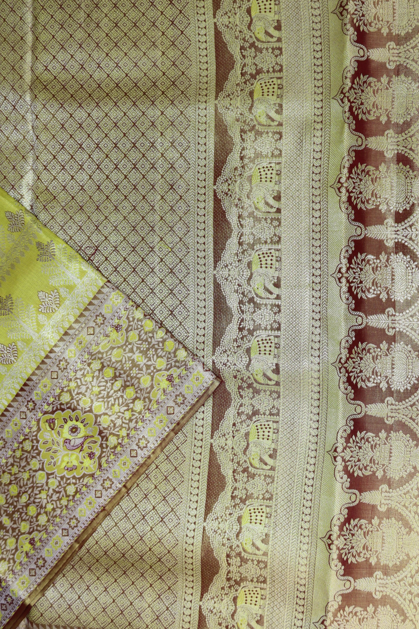 Rich Yellow Kanchipuram Silk saree From Weavers and Best on Online