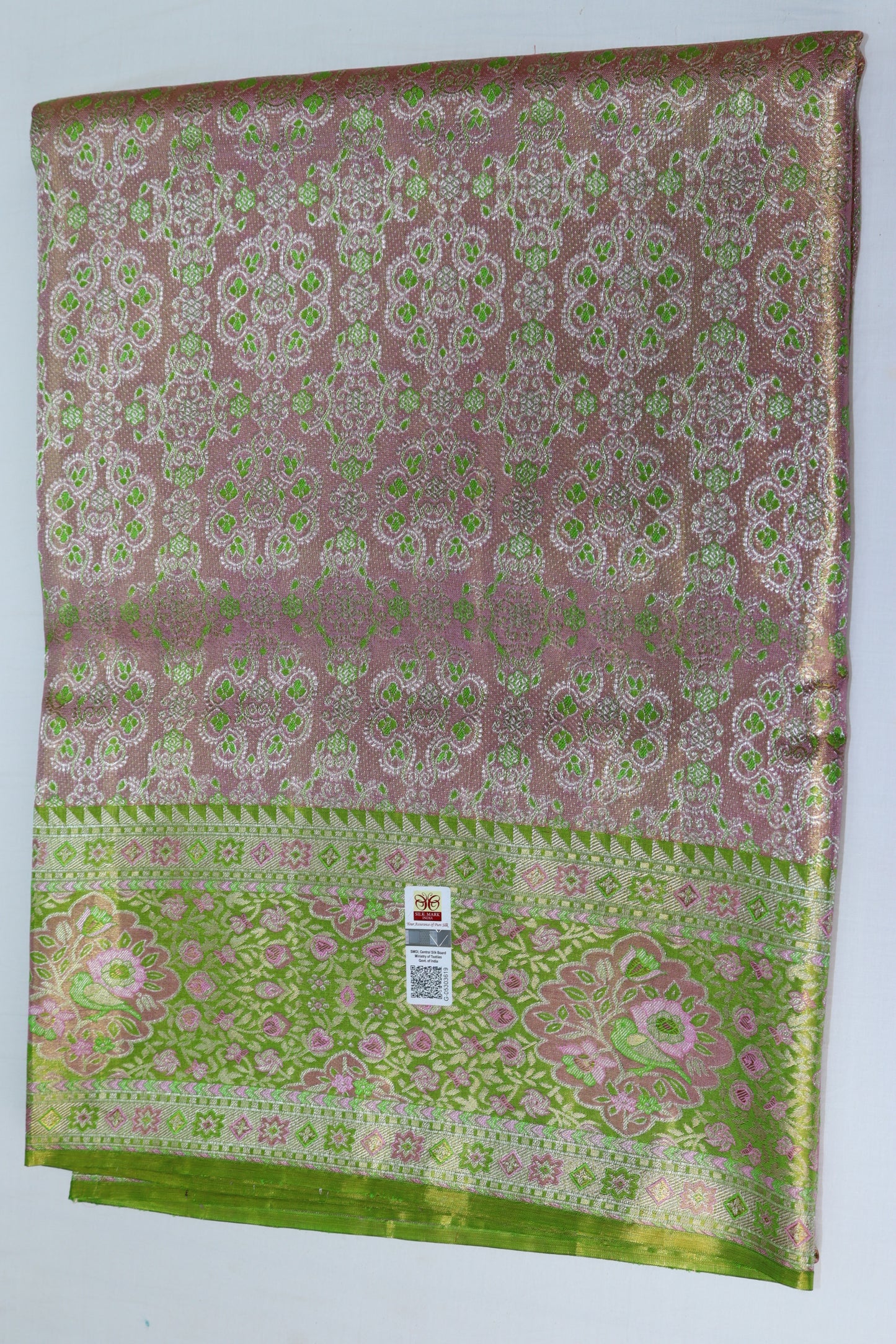 Classy Peach Kanchipuram Silk saree From Weavers and Best on Online