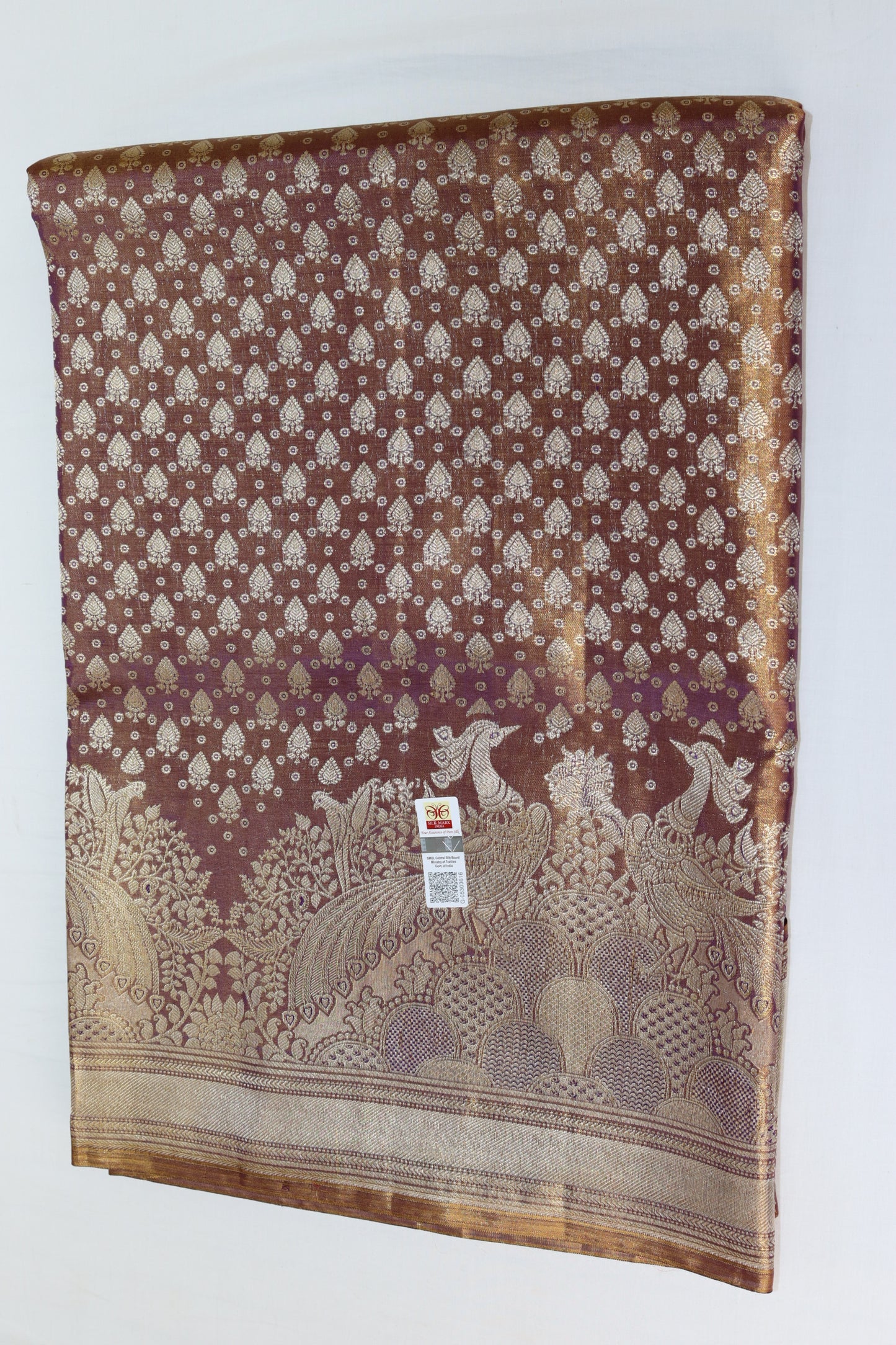 Trendy Chacolate Brown color Kachipuram Silk saree From Weavers and Best on Online