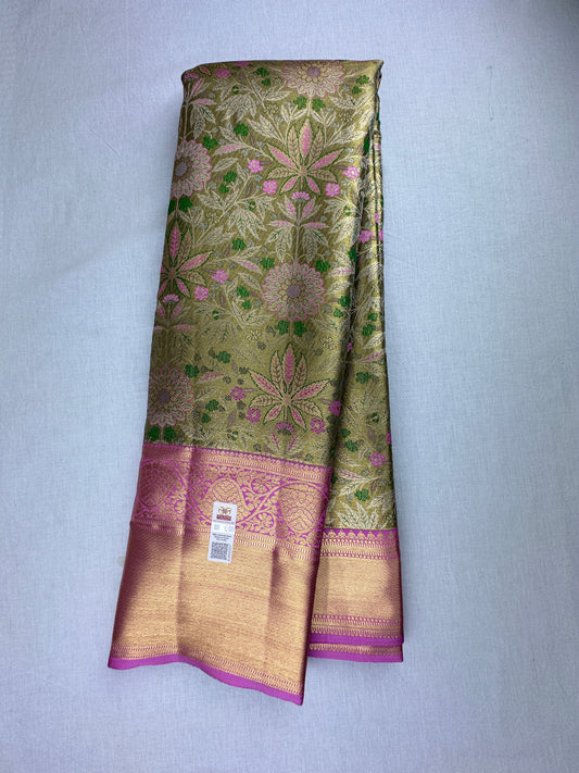 Trendy Green Kachipuram Silk saree