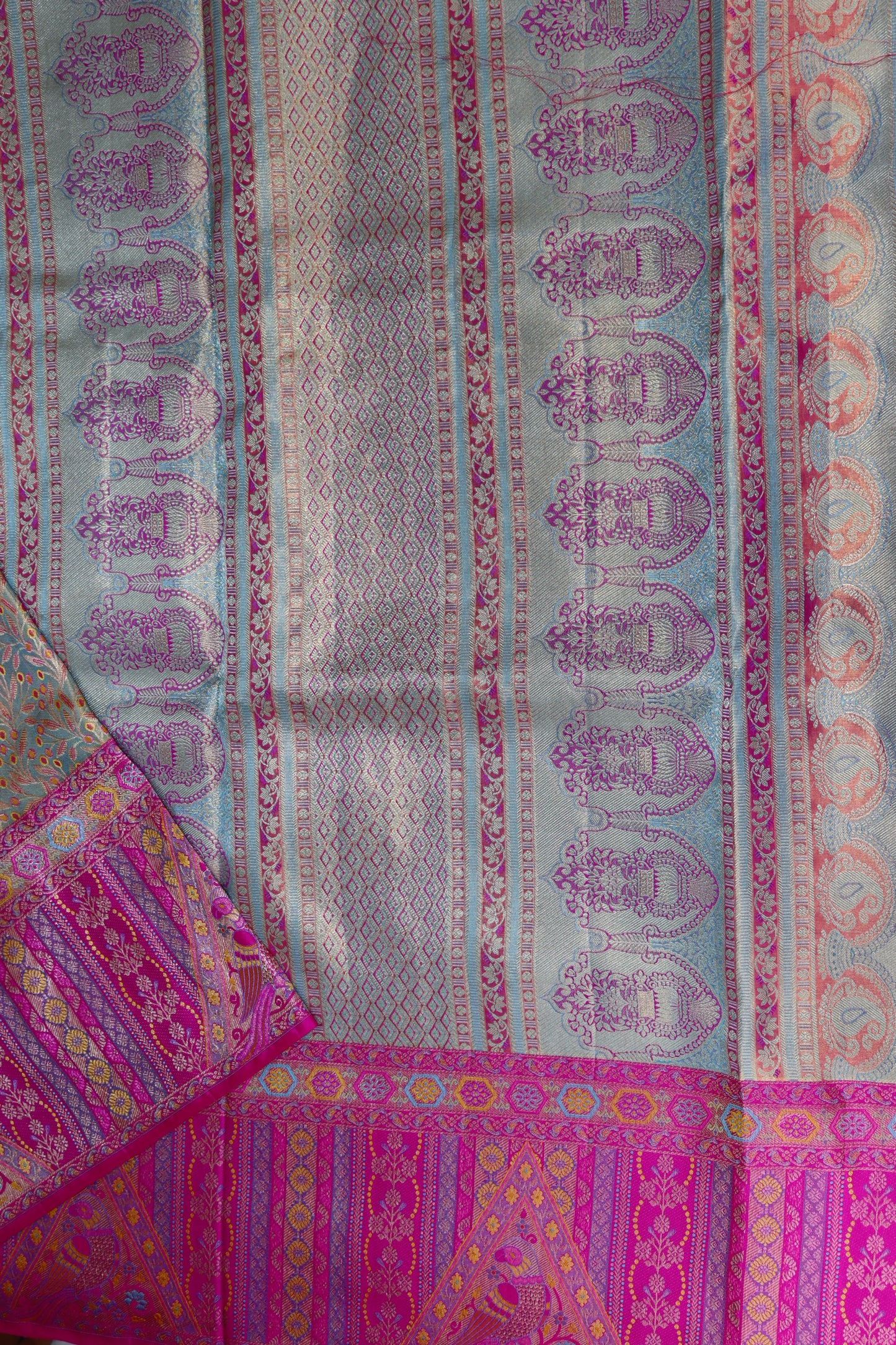 Classy Blue color Kachipuram Silk saree From Weavers and Best on Online