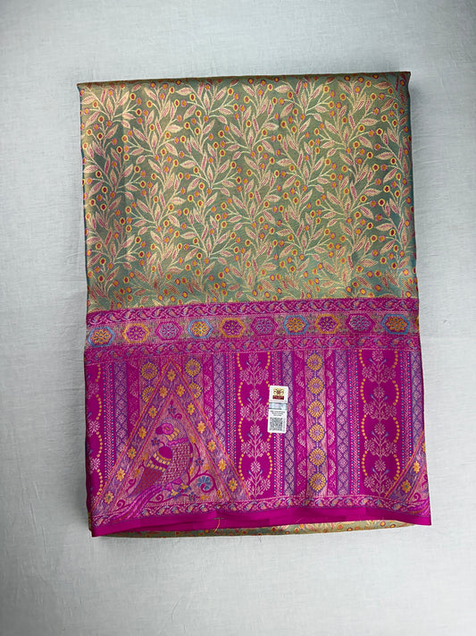 Classy Blue color Kachipuram Silk saree