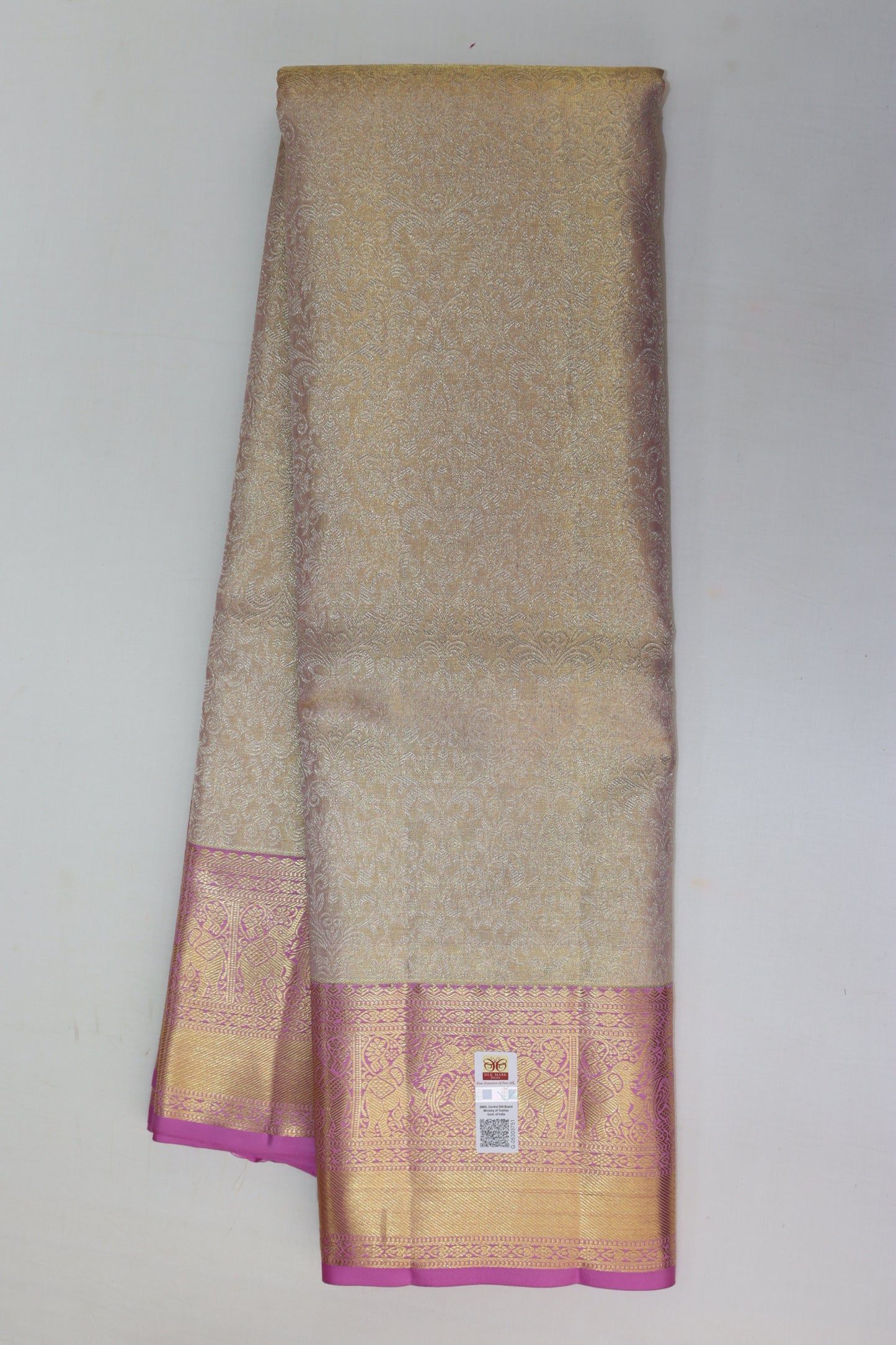 Trendy Light Peach Kanchipuram Silk saree From Weavers and Best on Online