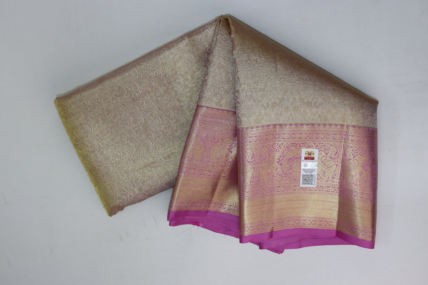 Trendy Light Peach Kanchipuram Silk saree From Weavers and Best on Online