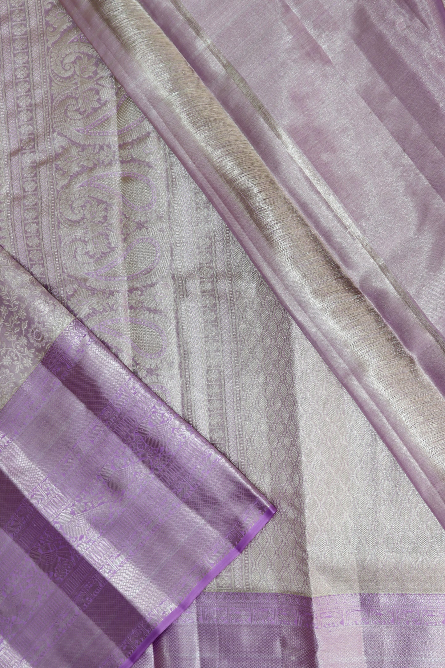 Lavish Light Lavender Kanchipuram Silk saree From Weavers and Best on Online