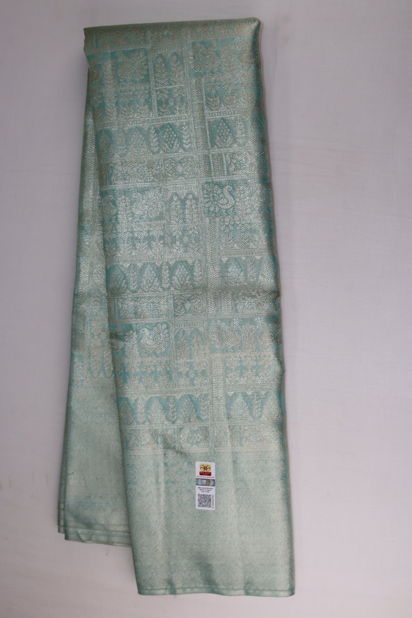 Trendy Light Teal Kanchipuram Silk saree From Weavers and Best on Online