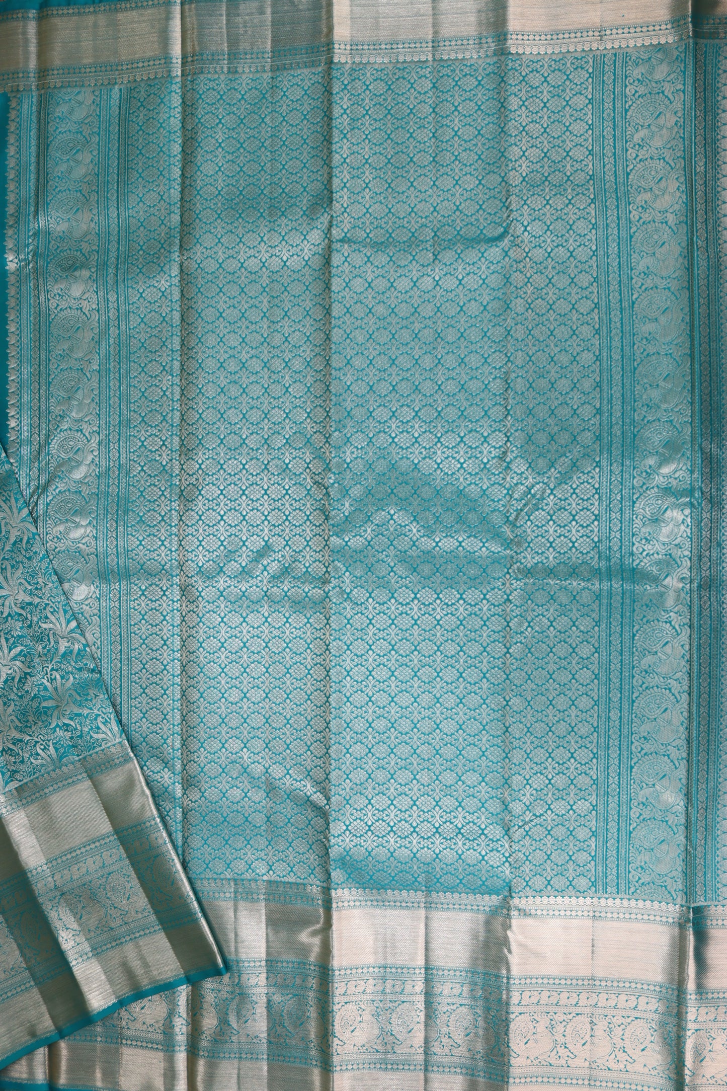 Amazing Sky Blue Kanchipuram Silk saree From Weavers and Best on Online
