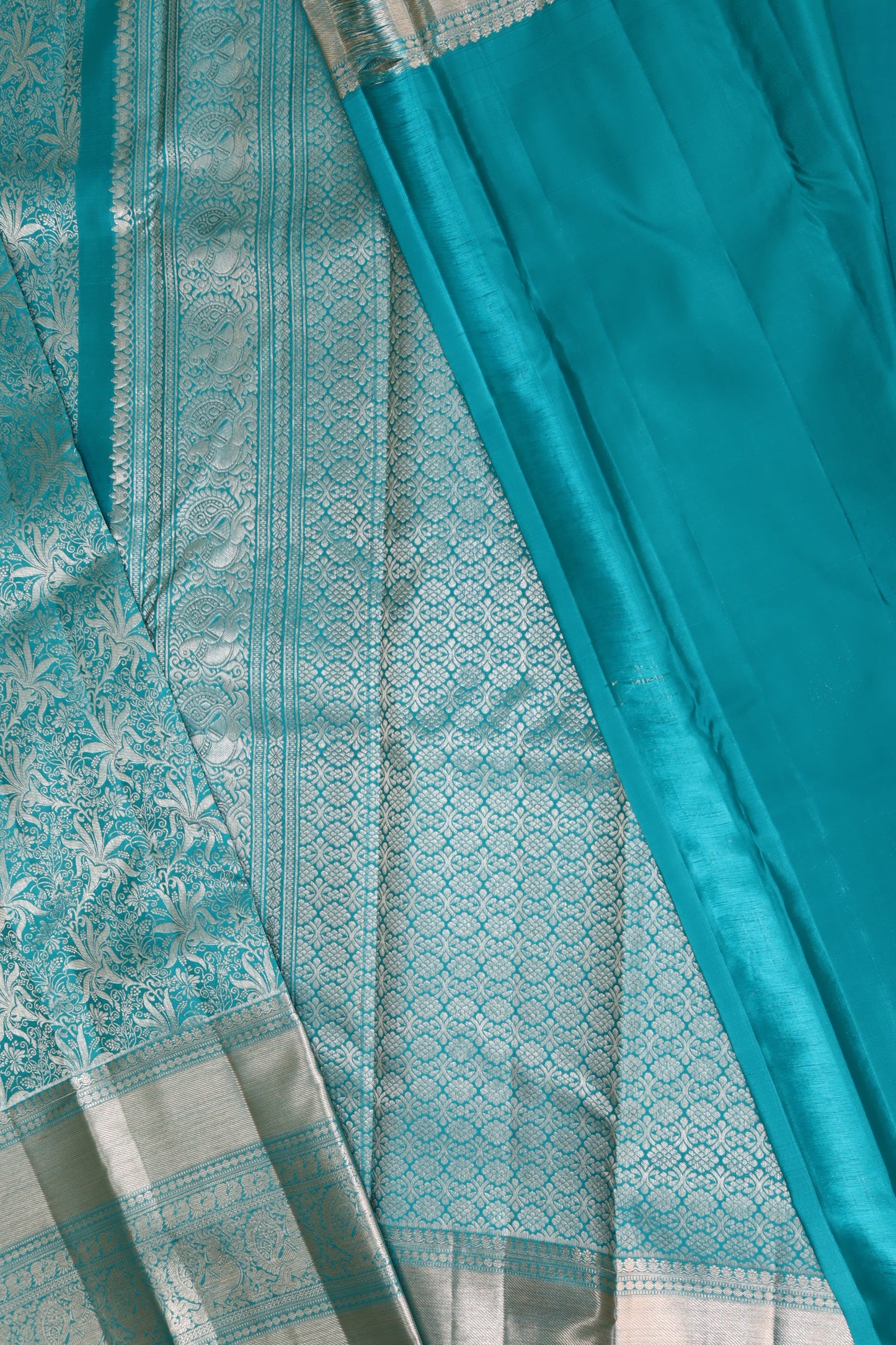 Amazing Sky Blue Kanchipuram Silk saree From Weavers and Best on Online
