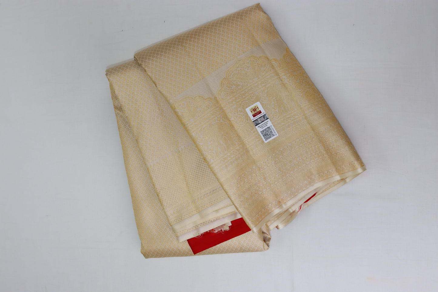 Classic Cream Kanchipuram Silk saree From Weavers and Best on Online