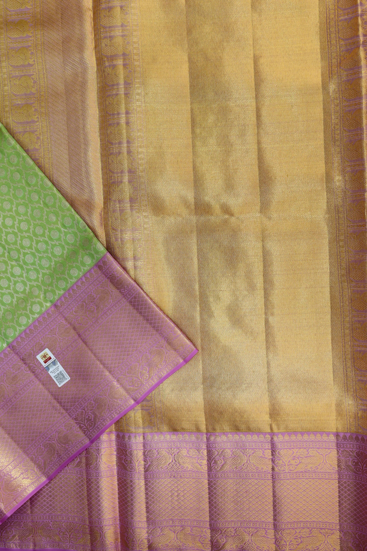 Classic Fresh Green Pure Kanchipuram Silk saree From Weavers and Best on Online