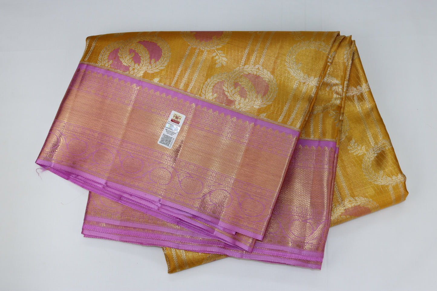 Stunning Gold Pure Kanchipuram Silk saree From Weavers and Best on Online