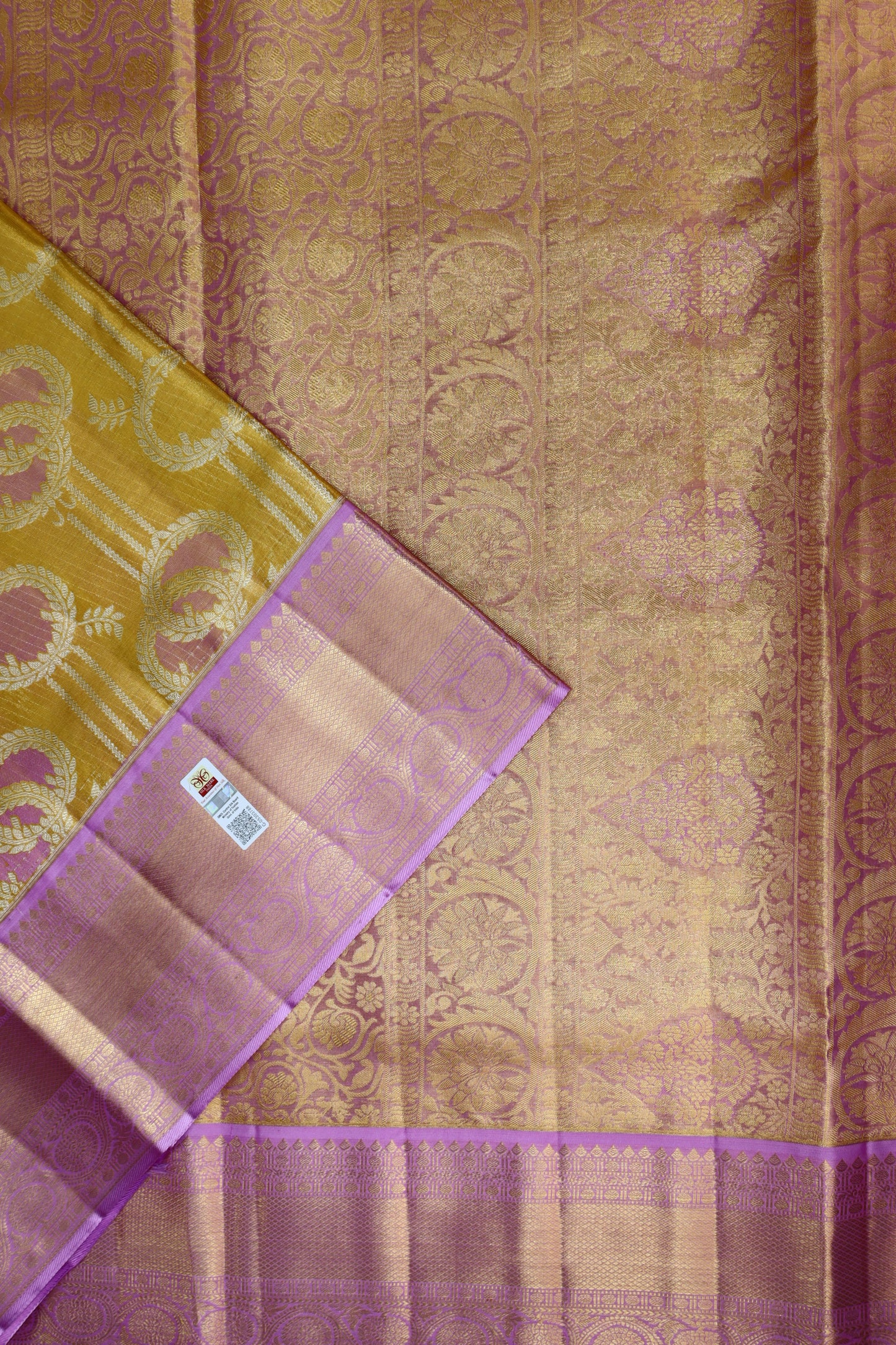 Stunning Gold Pure Kanchipuram Silk saree From Weavers and Best on Online