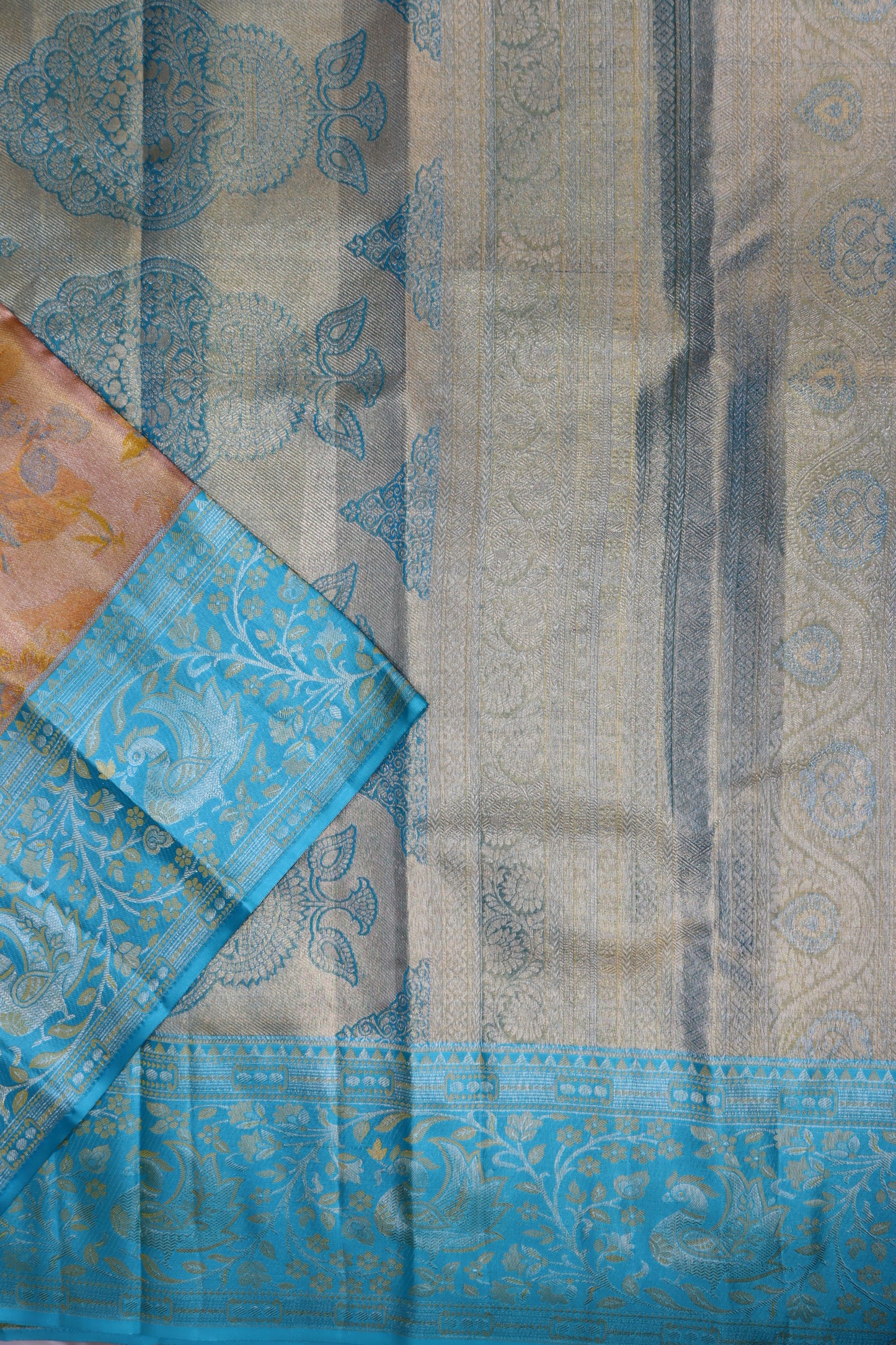 Amazing Multi-color Pure Kanjipuram Saree From Weavers and Best on Online