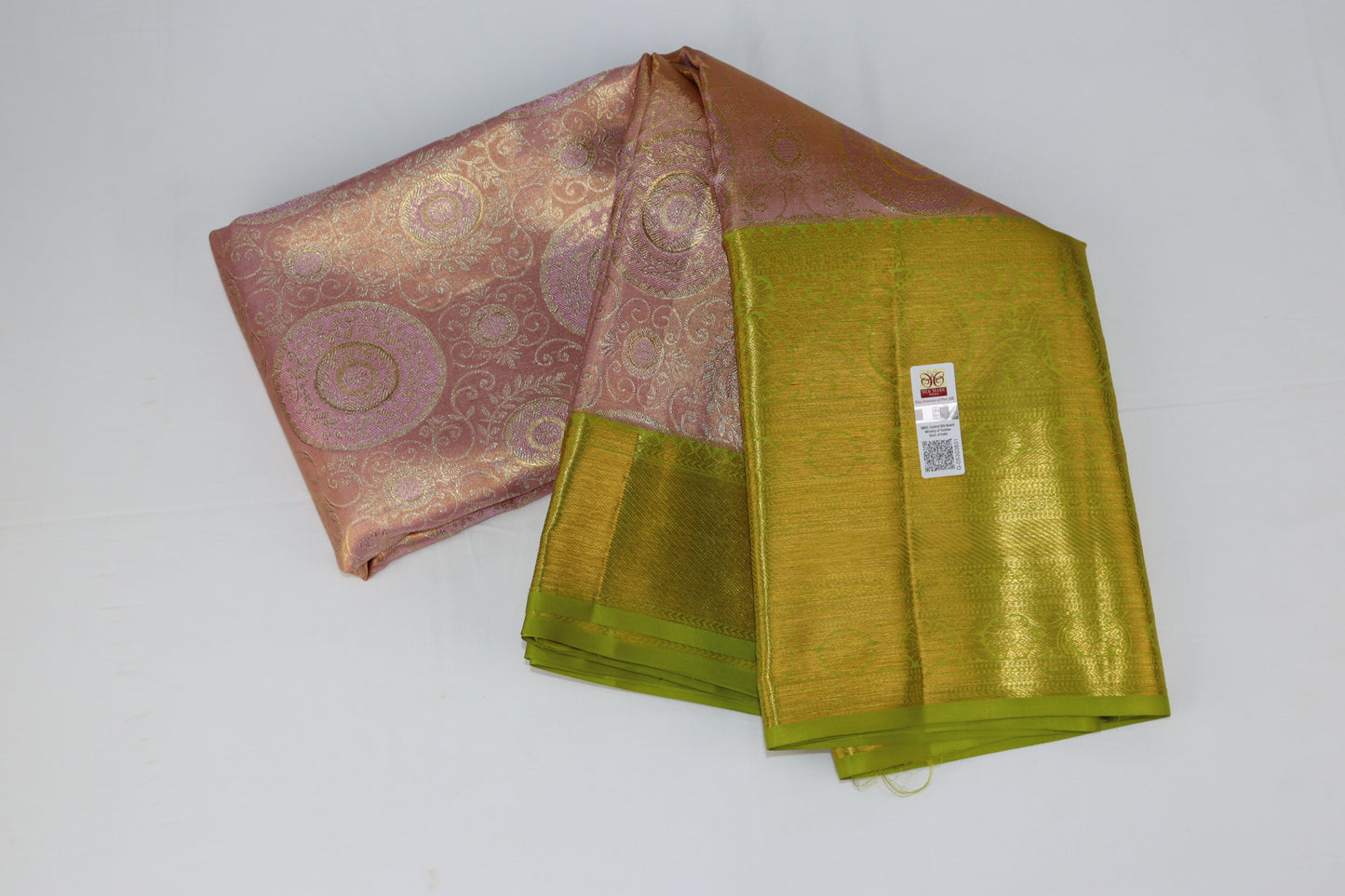 Amazing Peach Kanchipuram Silk saree From Weavers and Best on Online