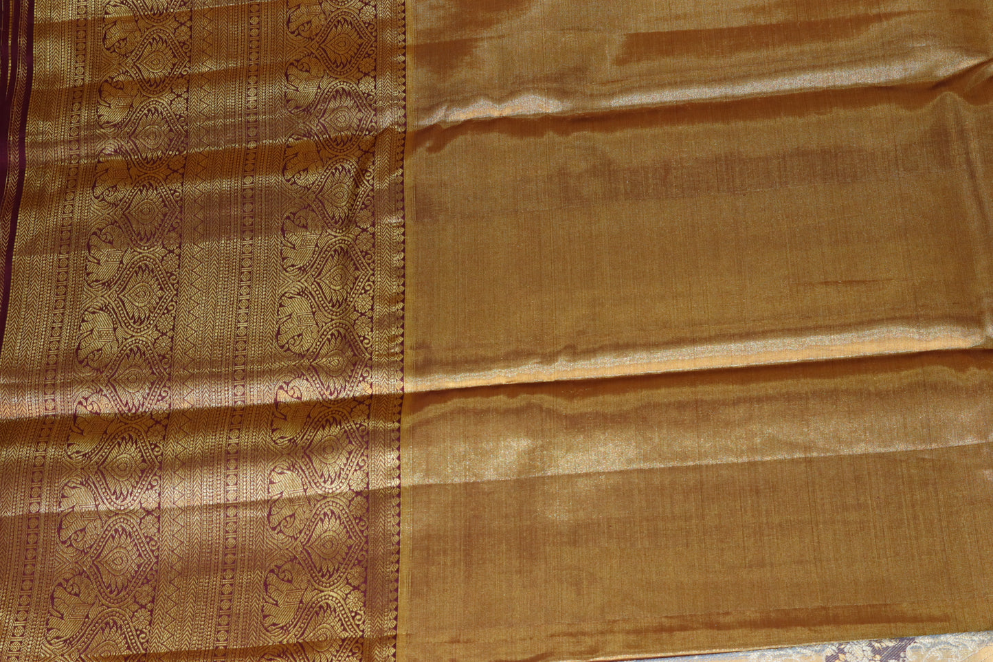 Opulent Chacolate Brown Kanchipuram Silk Saree