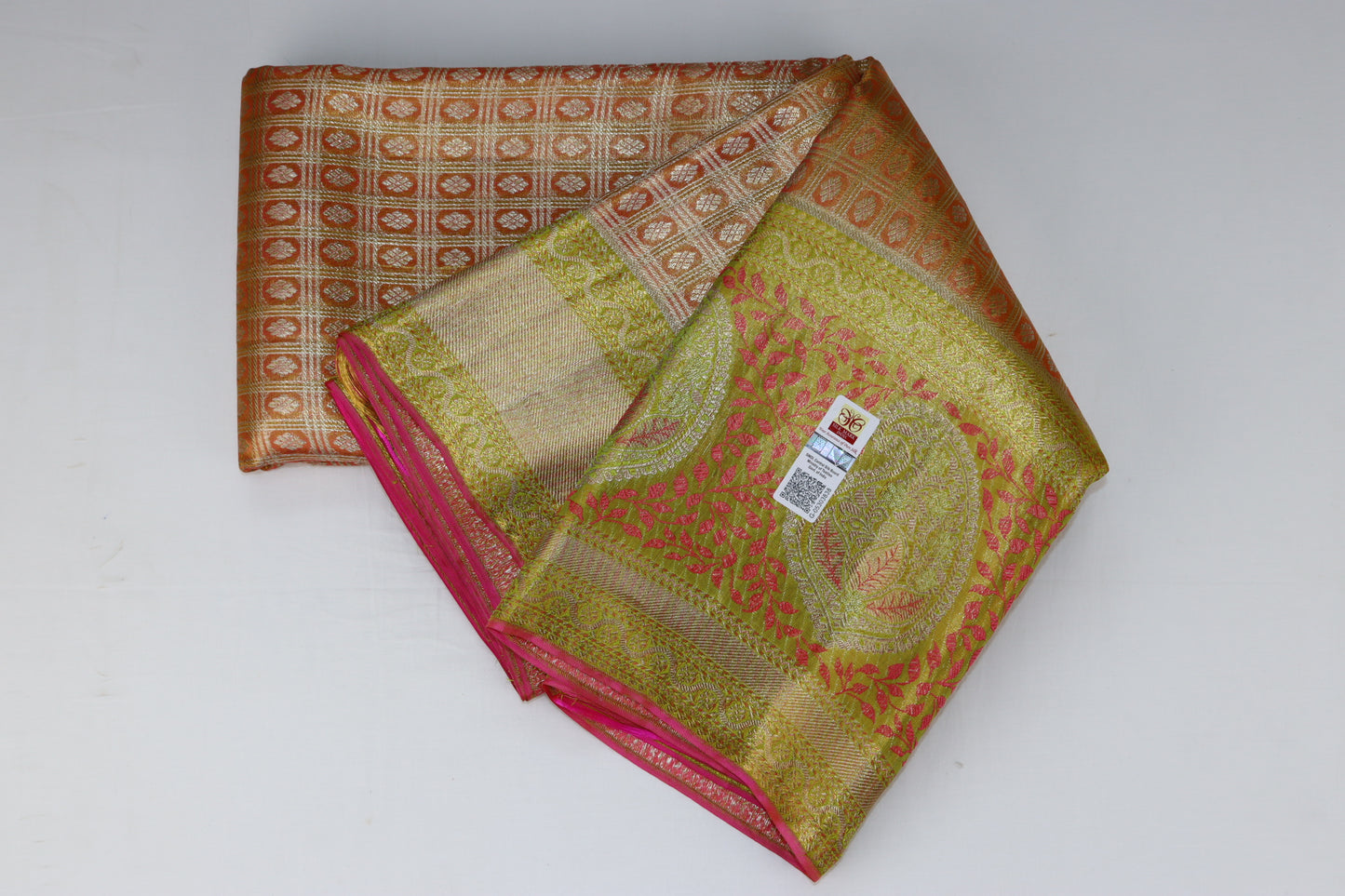 Divine Peach Kanchipuram Silk Saree