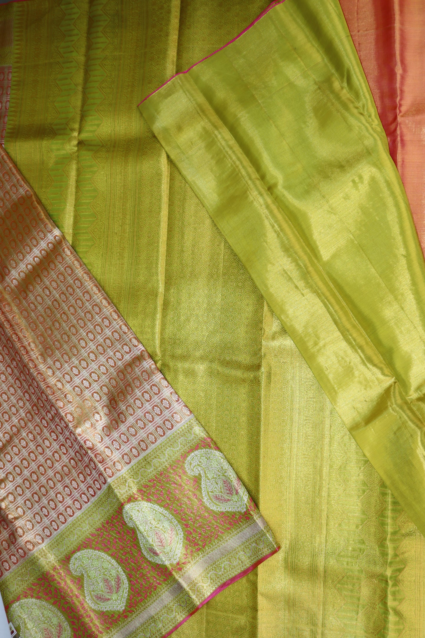 Divine Peach Kanchipuram Silk Saree