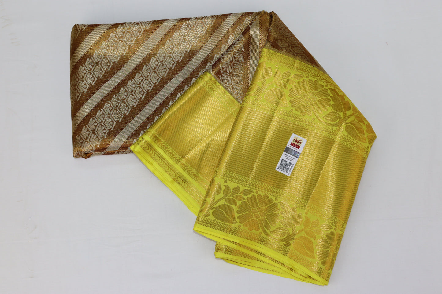 Graceful Brown With Yellow Kanchipuram Silk Saree
