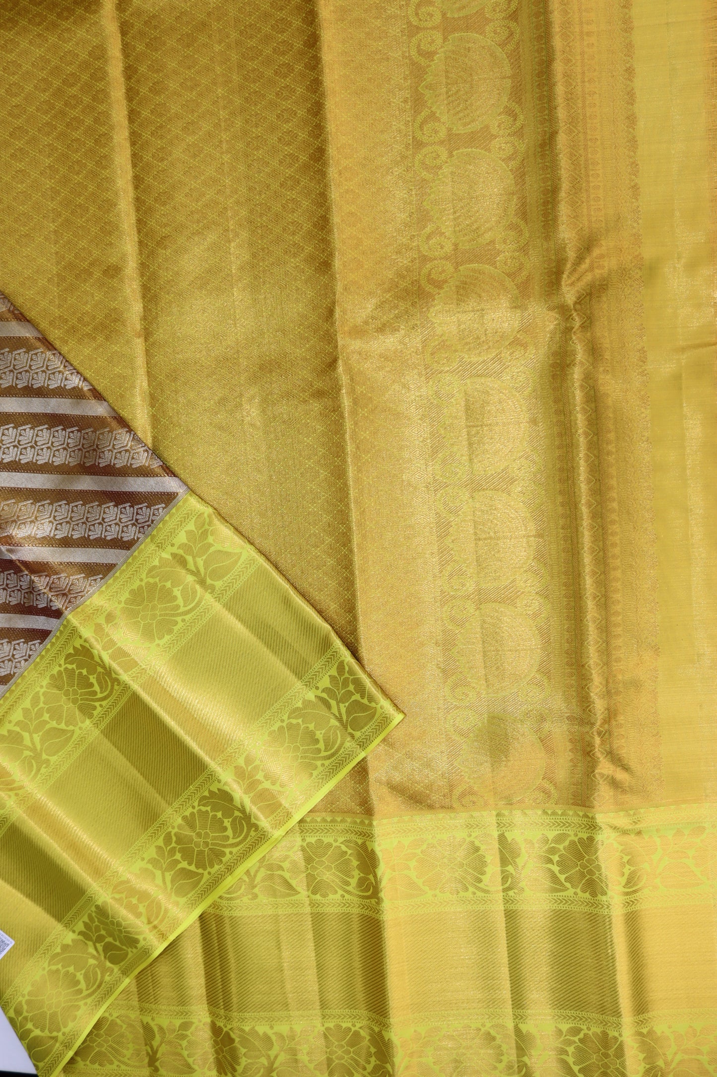Graceful Brown With Yellow Kanchipuram Silk Saree